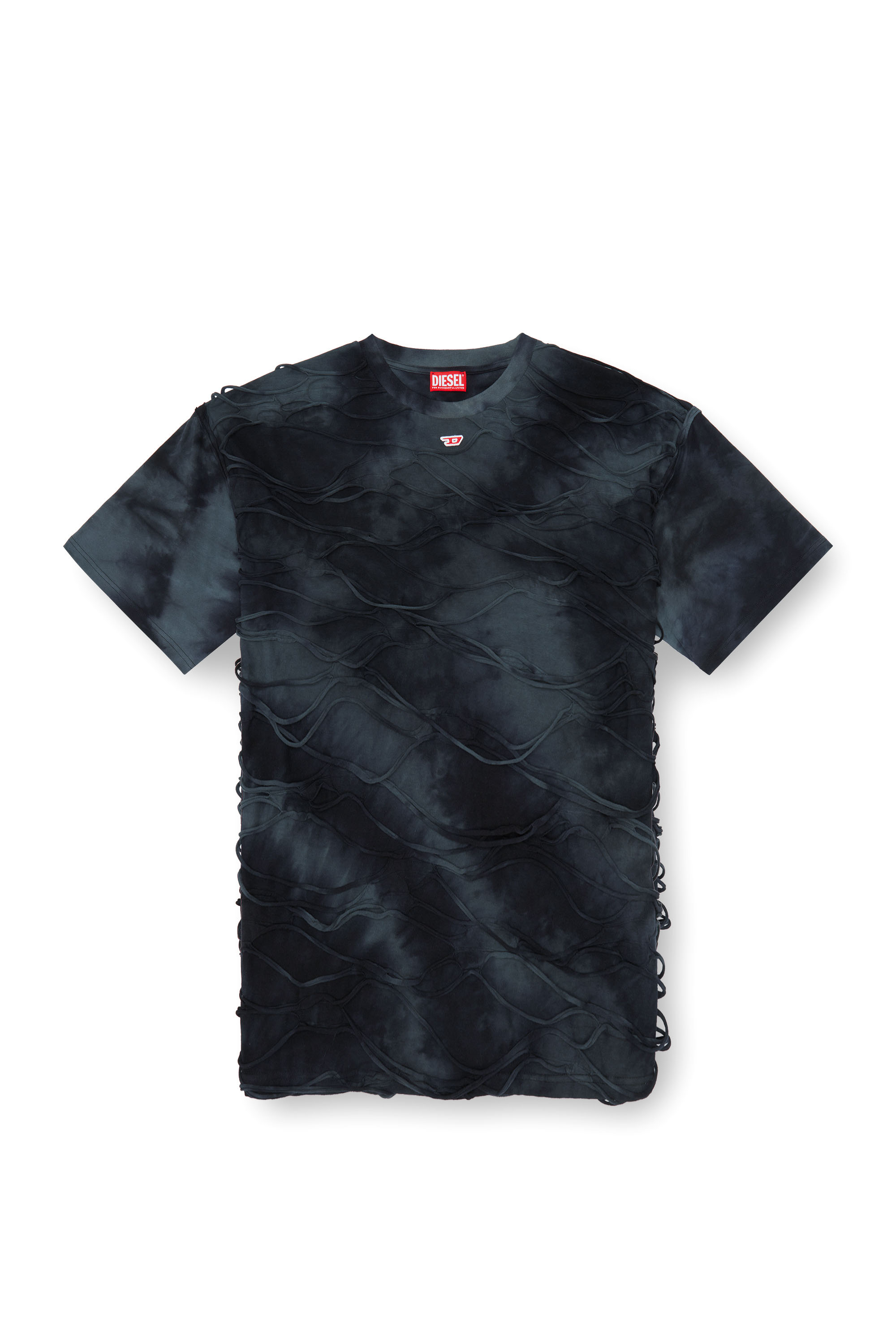 Diesel - T-BOXKET, Man T-shirt with floating strands in Black - Image 4
