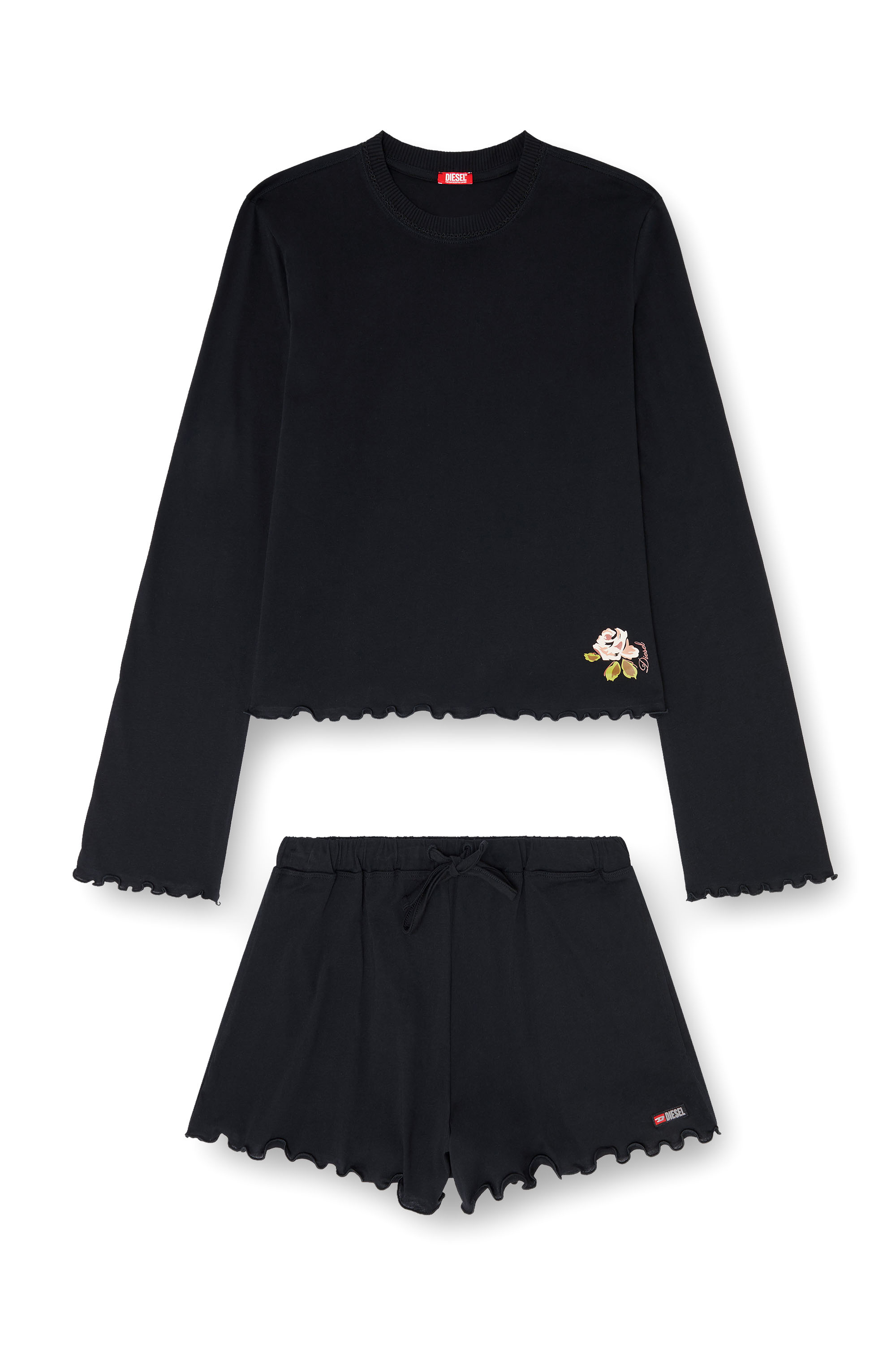 Diesel - SET-LORELAI-D-CORE, Woman's Pajama set in cotton with floral detail in null - 2