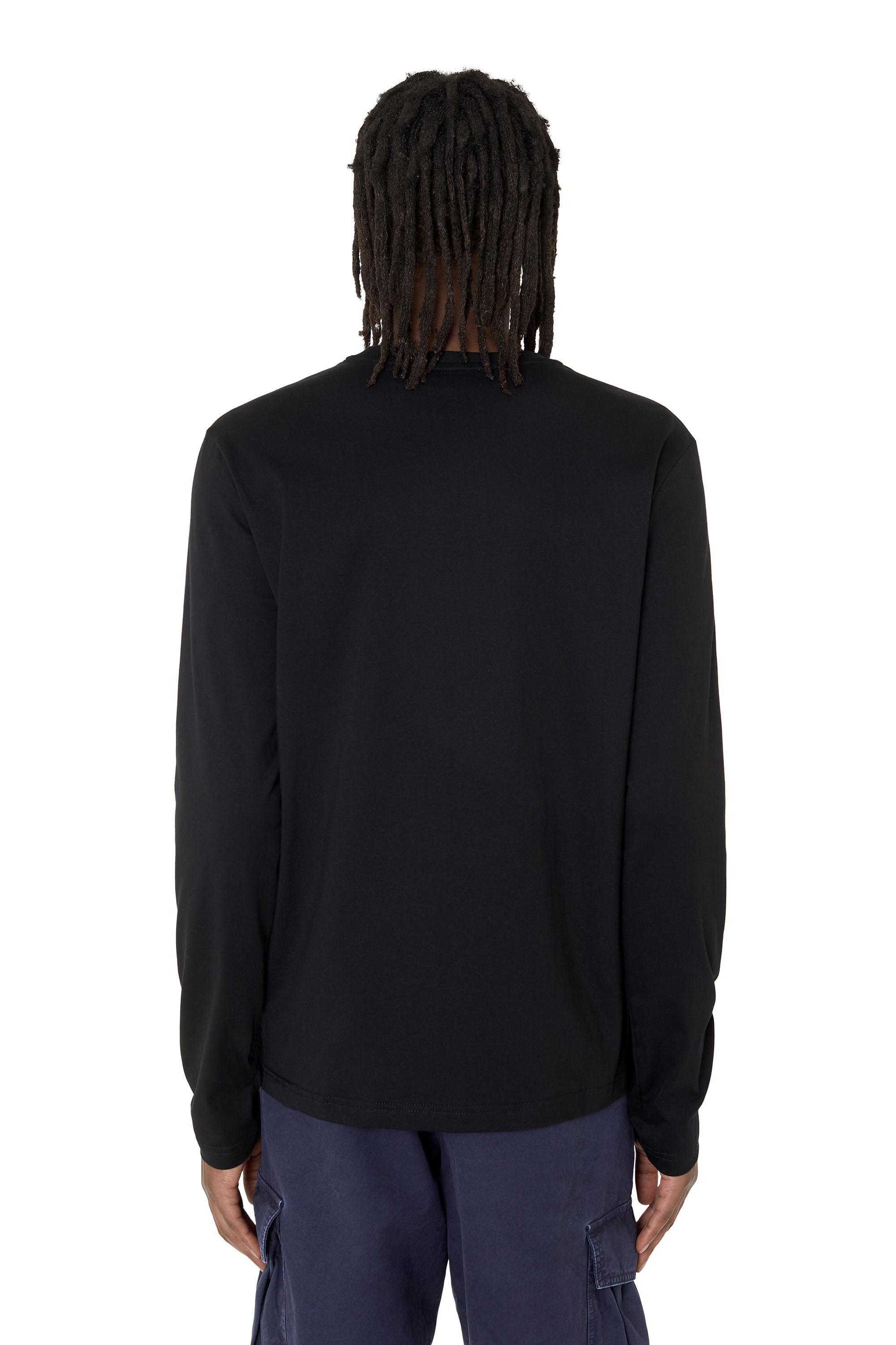 Diesel - T-DIEGOR-LS-MICRODIV, Man Long-sleeve T-shirt with micro logo in Black - Image 4