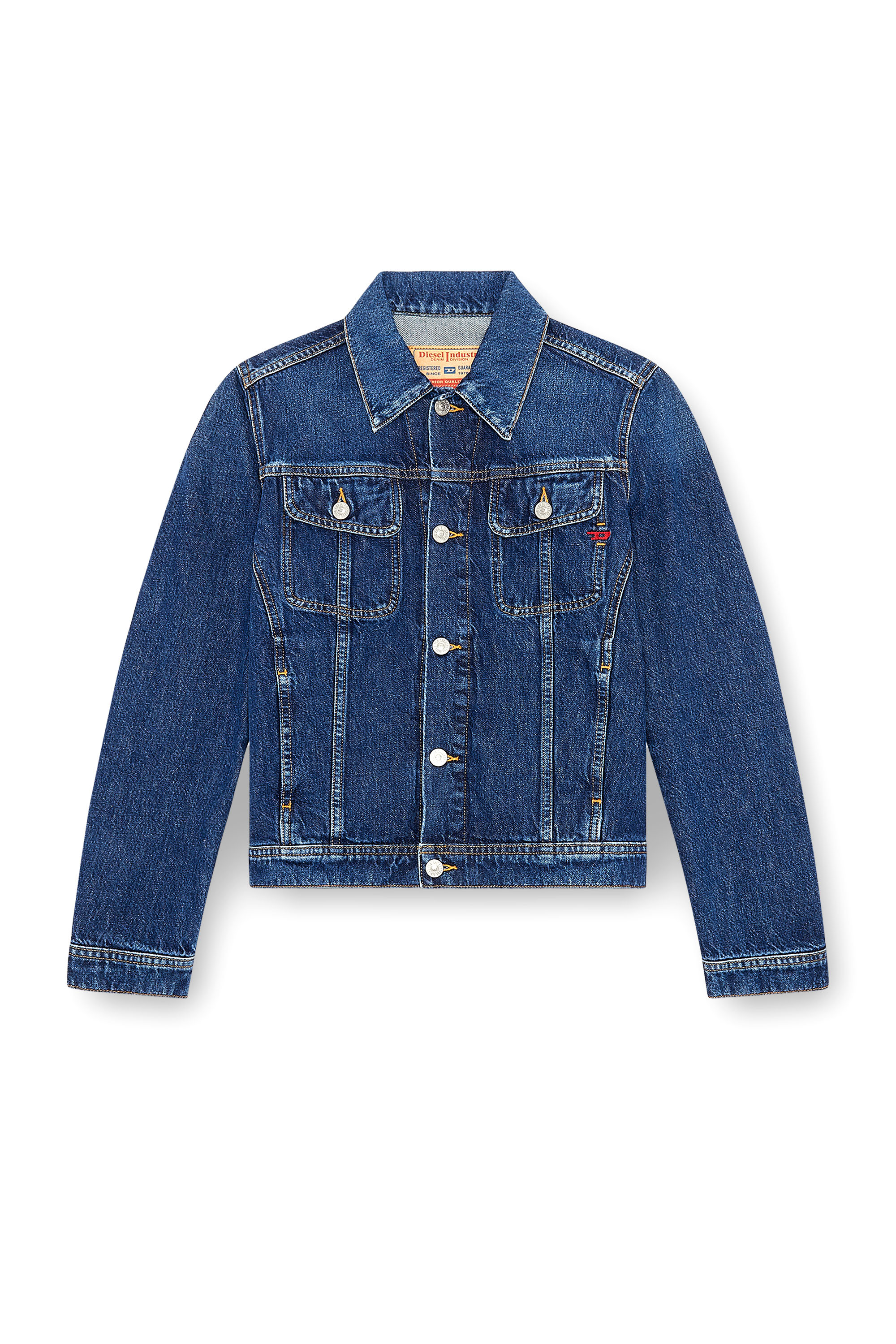 Diesel - DE-BONNY, Woman's Trucker jacket in denim in Dark Blue - 3