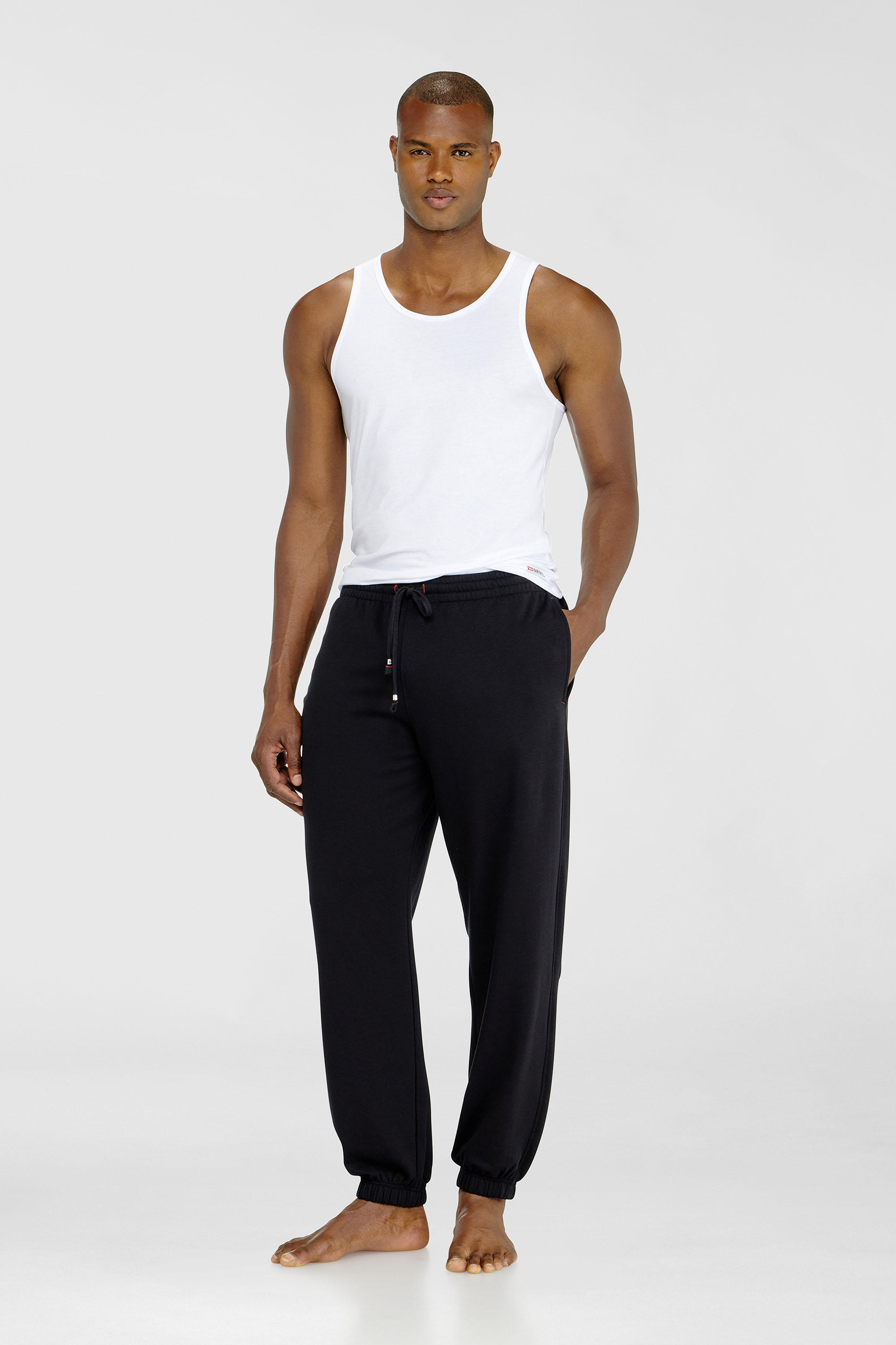 Diesel - LENNY-D-CORE, Man's Sweatpants in peached cotton blend in Black - 2