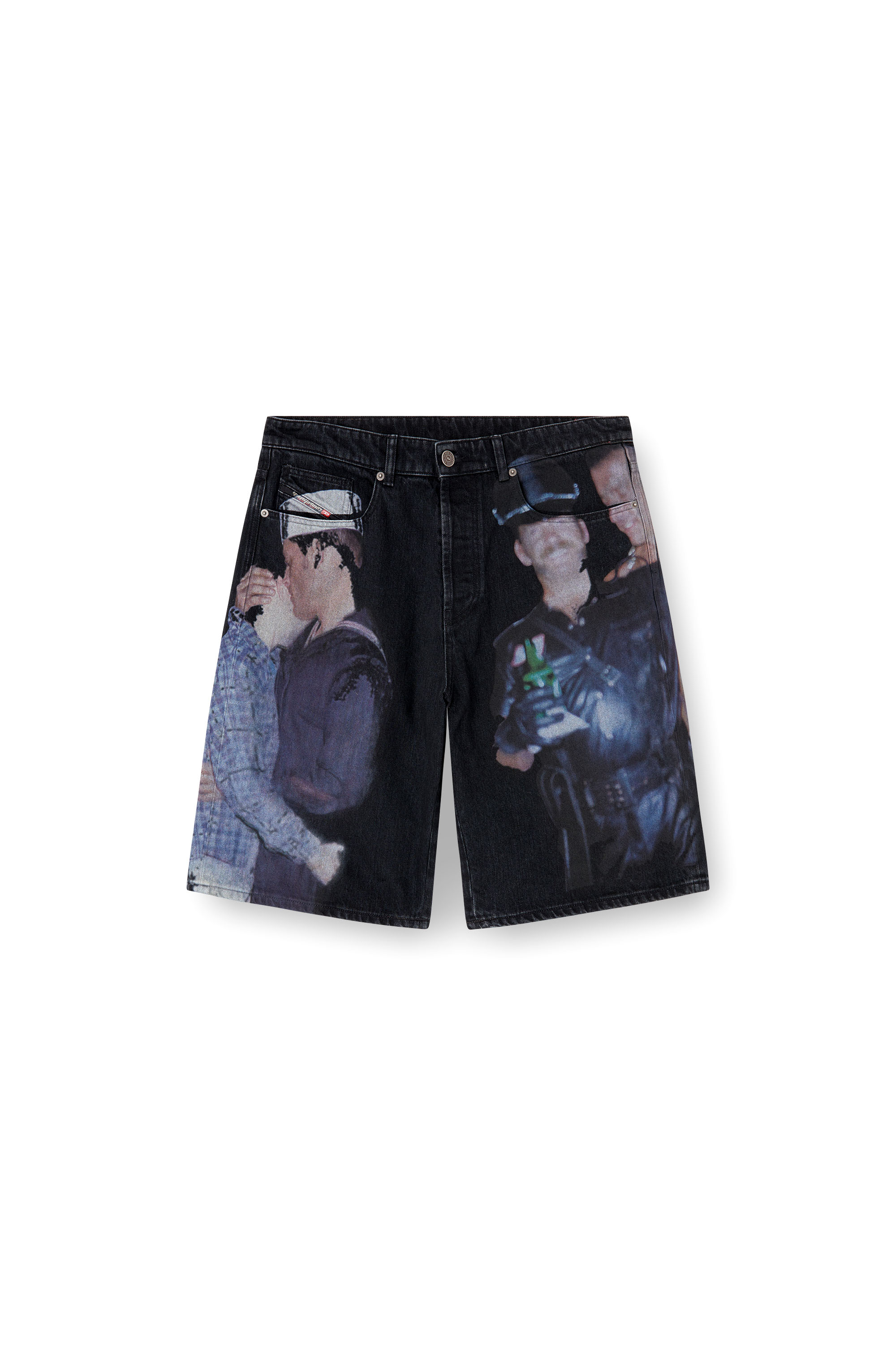 Diesel - PR-D-RIXFORD-S, Unisex's Denim shorts with multicolour print in Black - 3