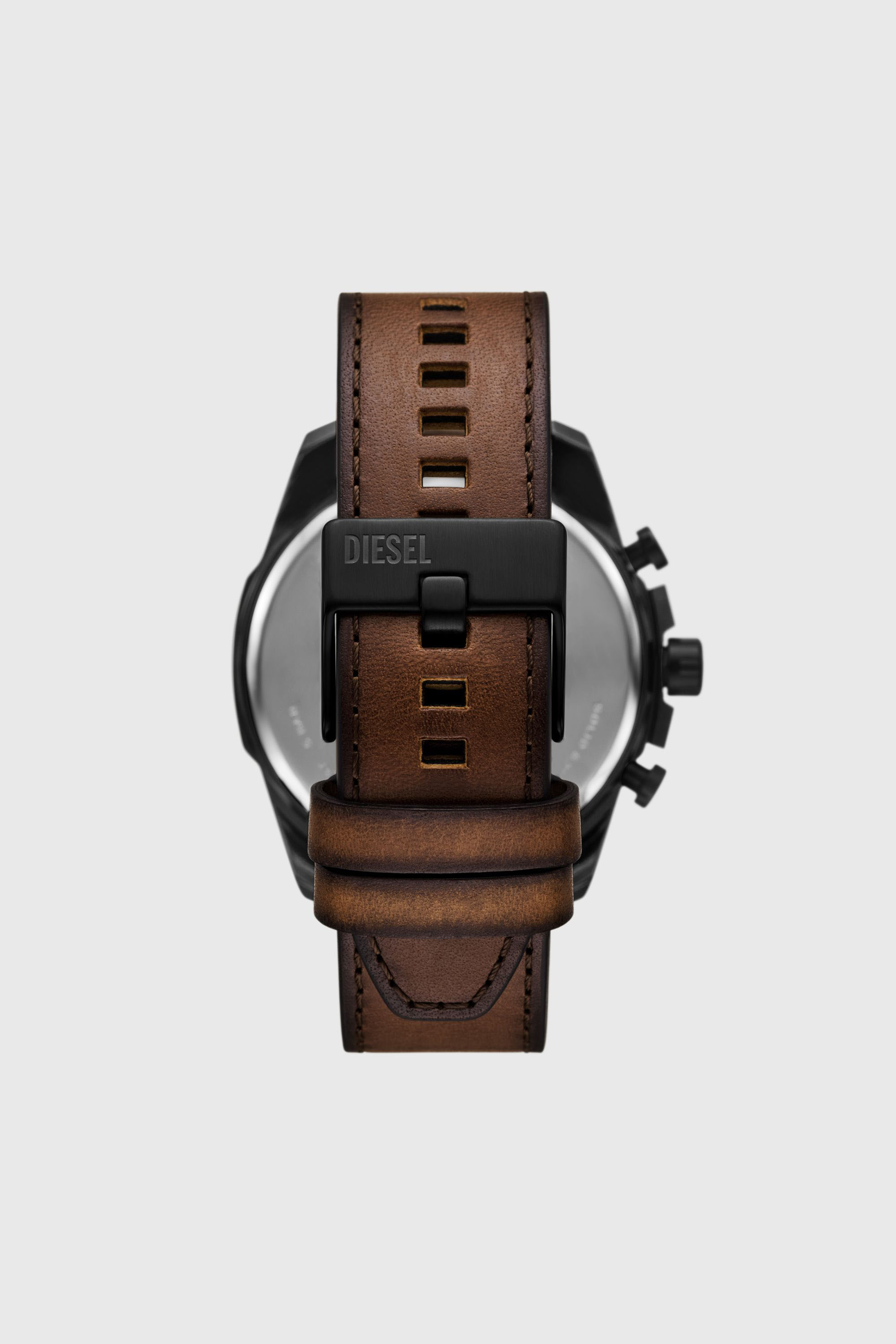 Diesel - DZ4692 WATCH, Man's Mega Chief Slim brown leather watch in Brown - 2