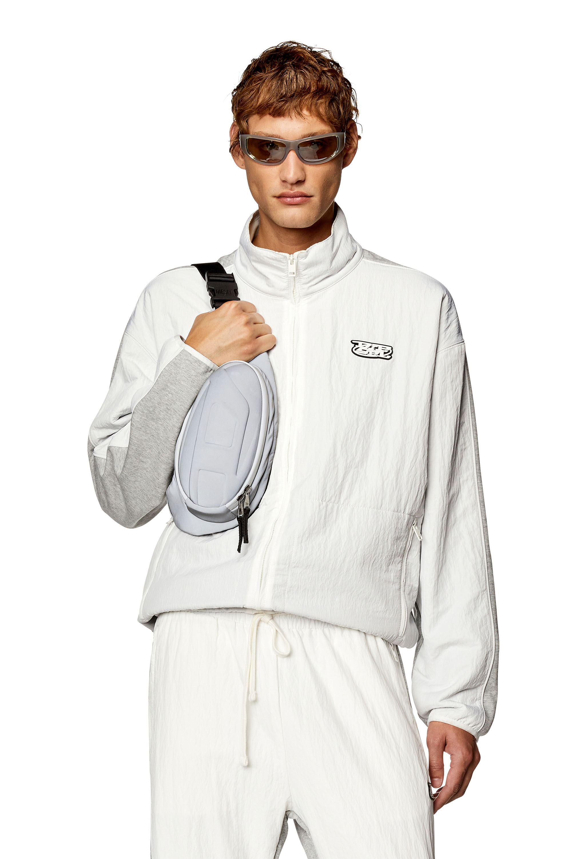 Diesel - S-BERTO-ZIP, Man Track jacket in jersey and nylon in Multicolor - Image 1