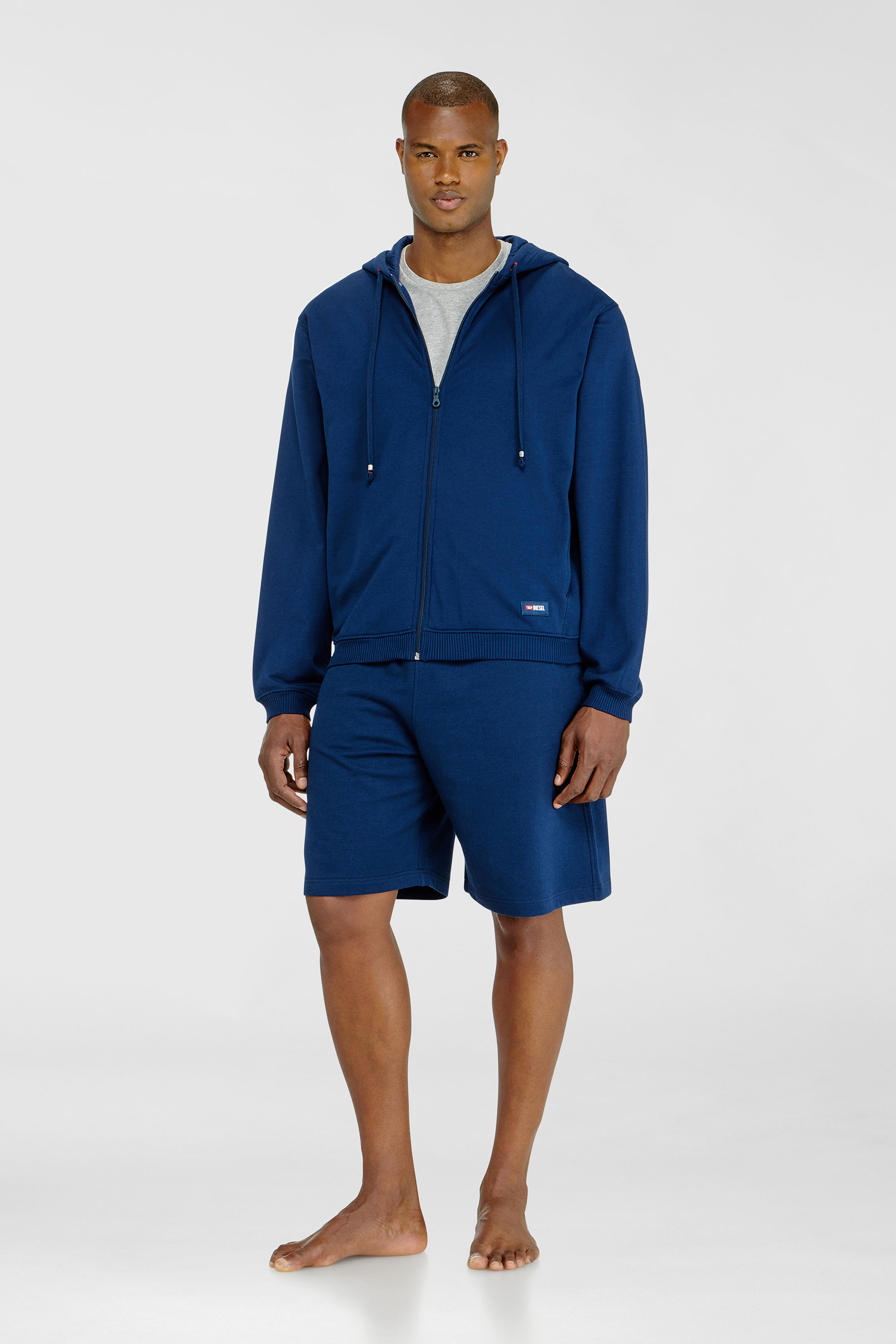 Diesel - JOY-D-CORE, Man's Hoodie in peached cotton blend in Blue - 2