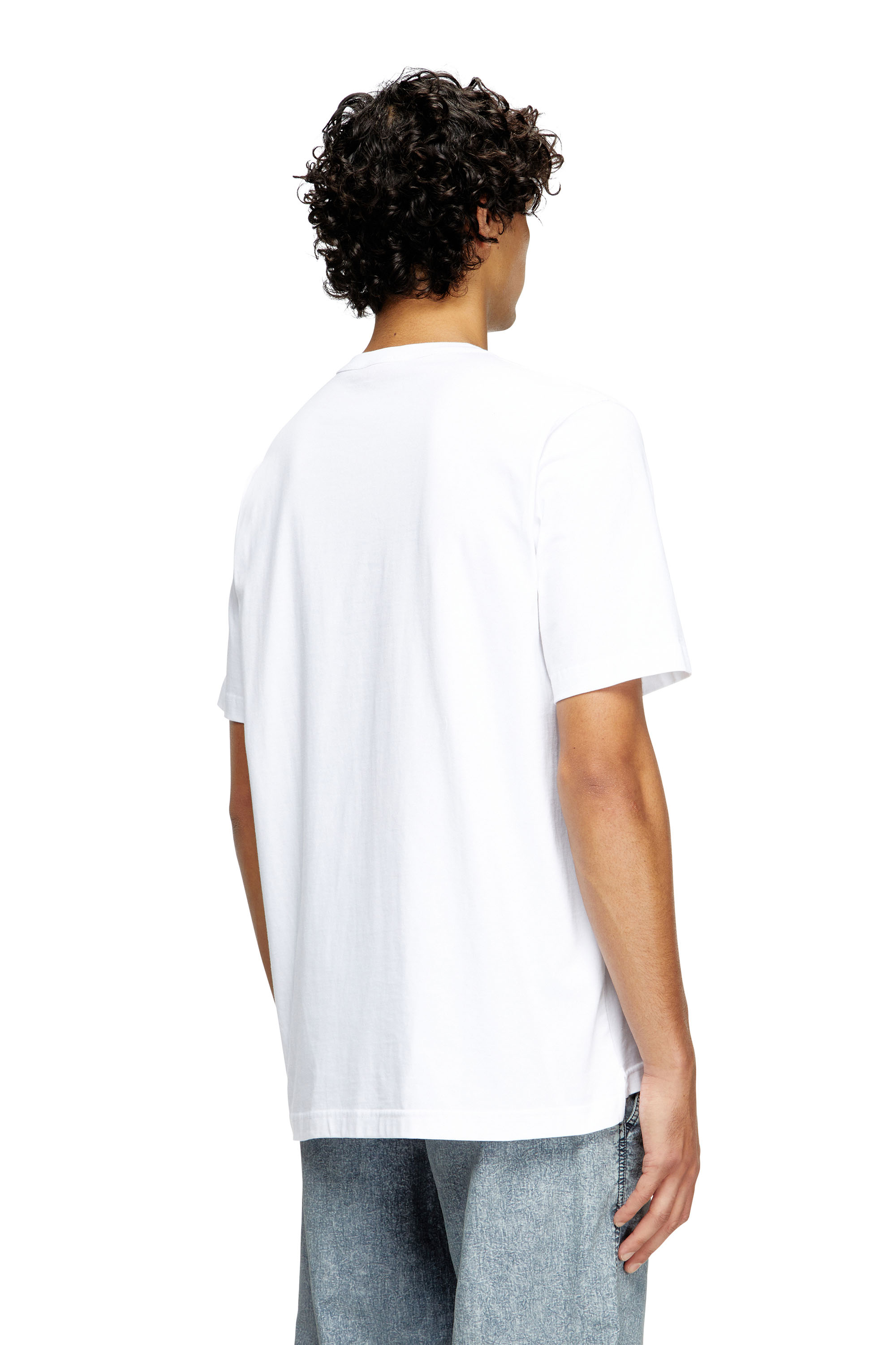 T-JUST-OD, White Diesel - T-JUST-OD, Man's T-shirt with injection moulded logo in White - 4