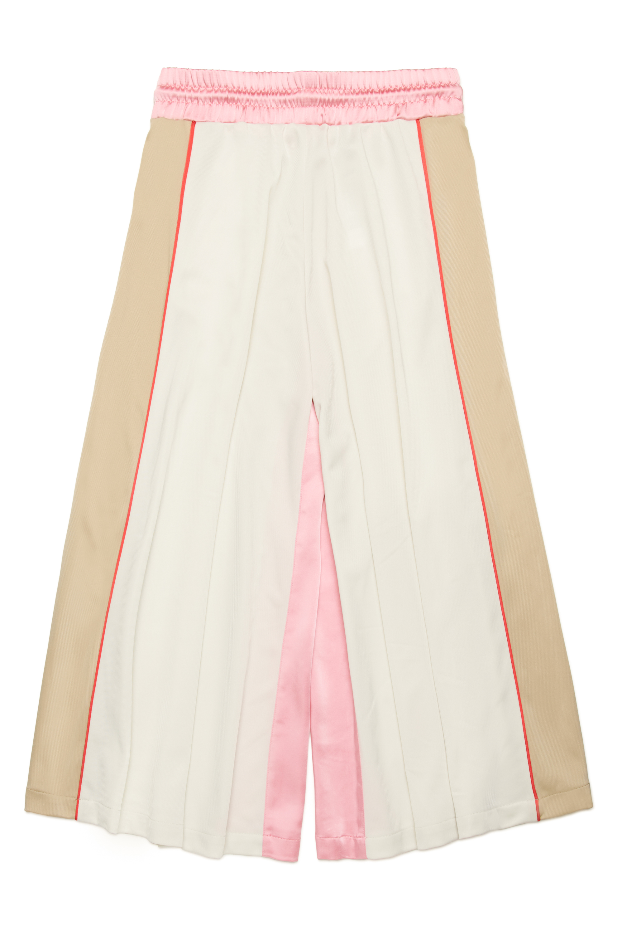 Diesel - PWILD, Woman's Palazzo pants in satin and jersey in White/Brown - 2