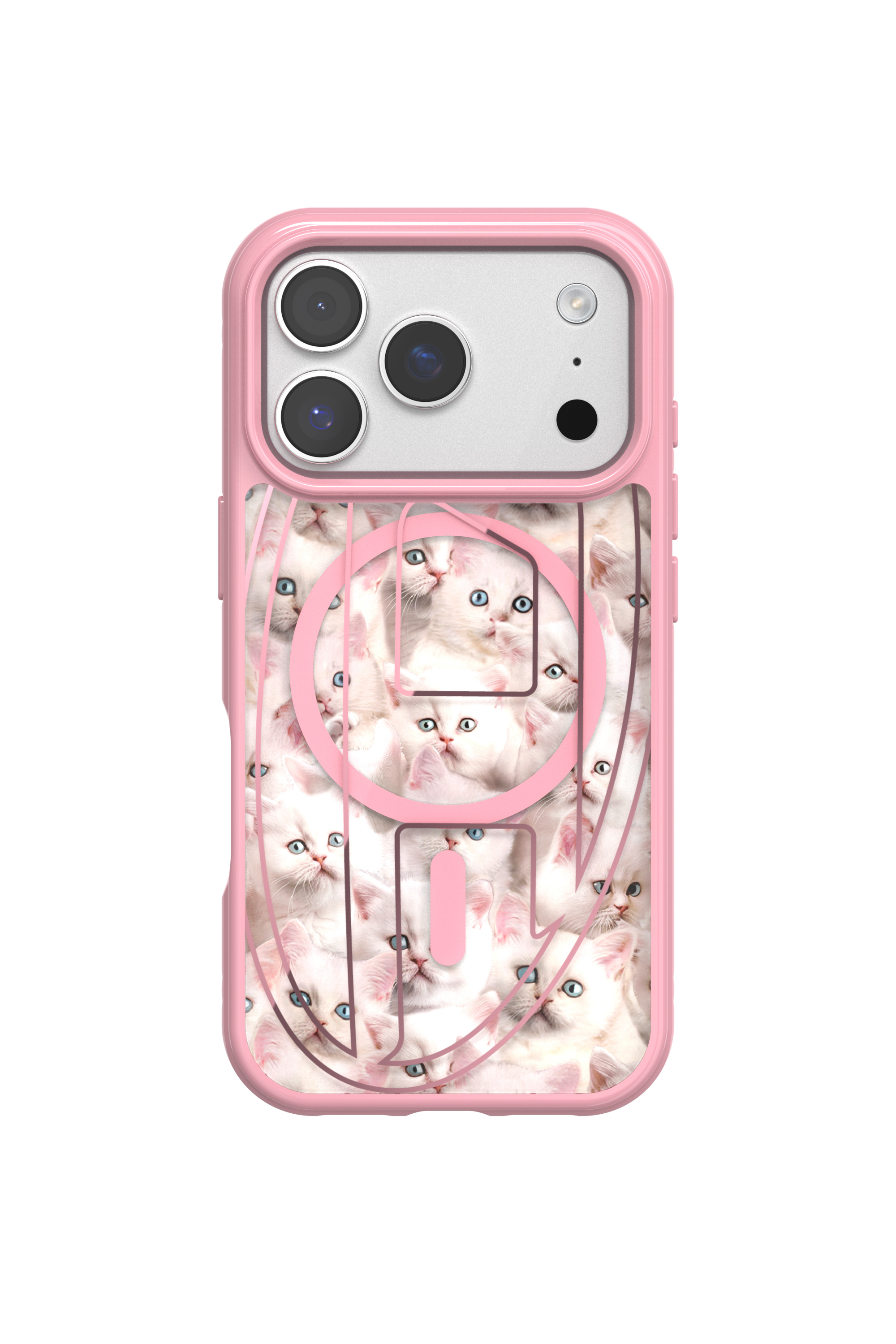 Diesel - 60425 AOP CASE, Unisex's Oval D cats case with magsafe for iPhone 17 Pro in Pink - 2