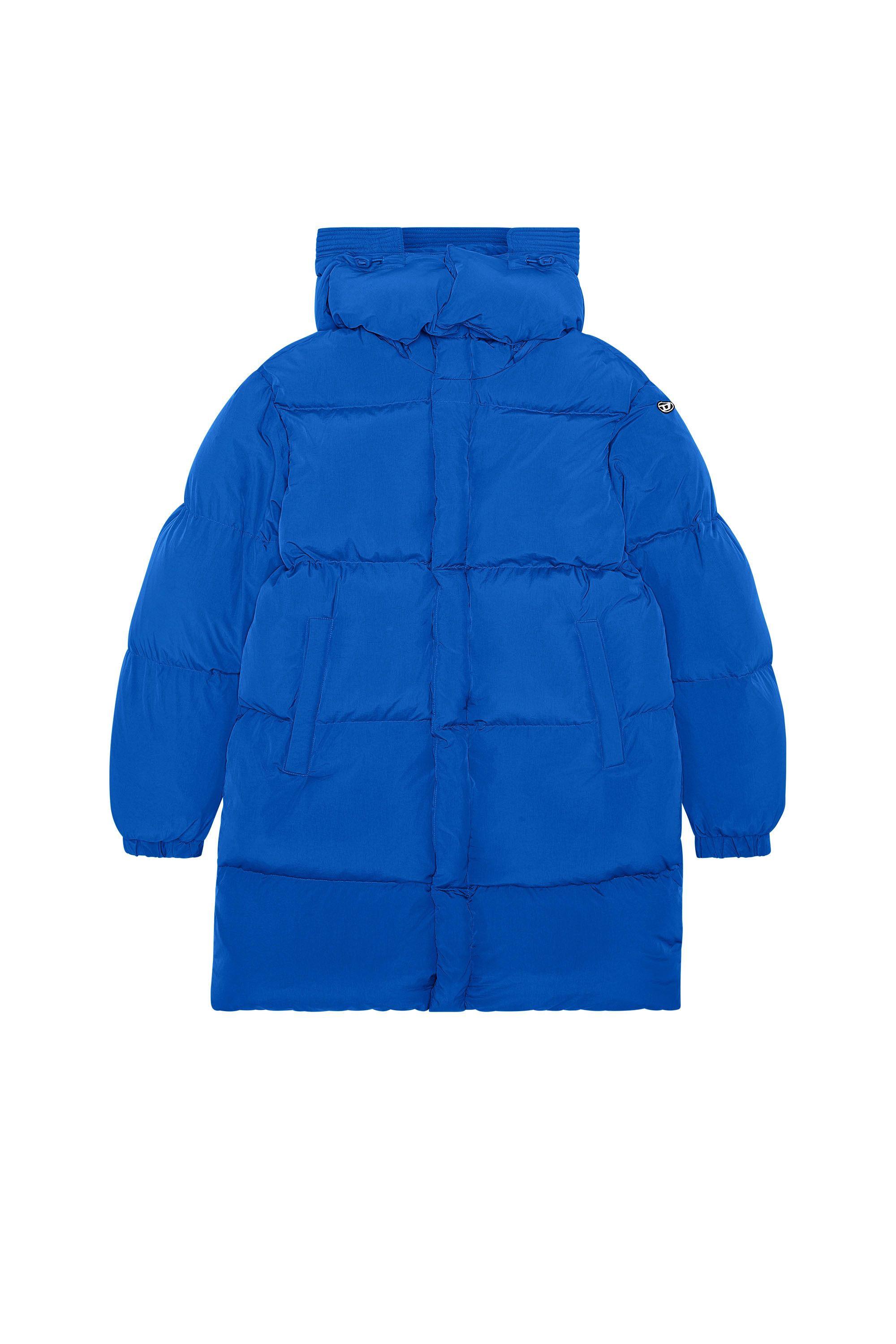 Diesel - W-ROLFYS-LONG, Man's Down coat with ViralOff&reg; treatment in Blue - 2