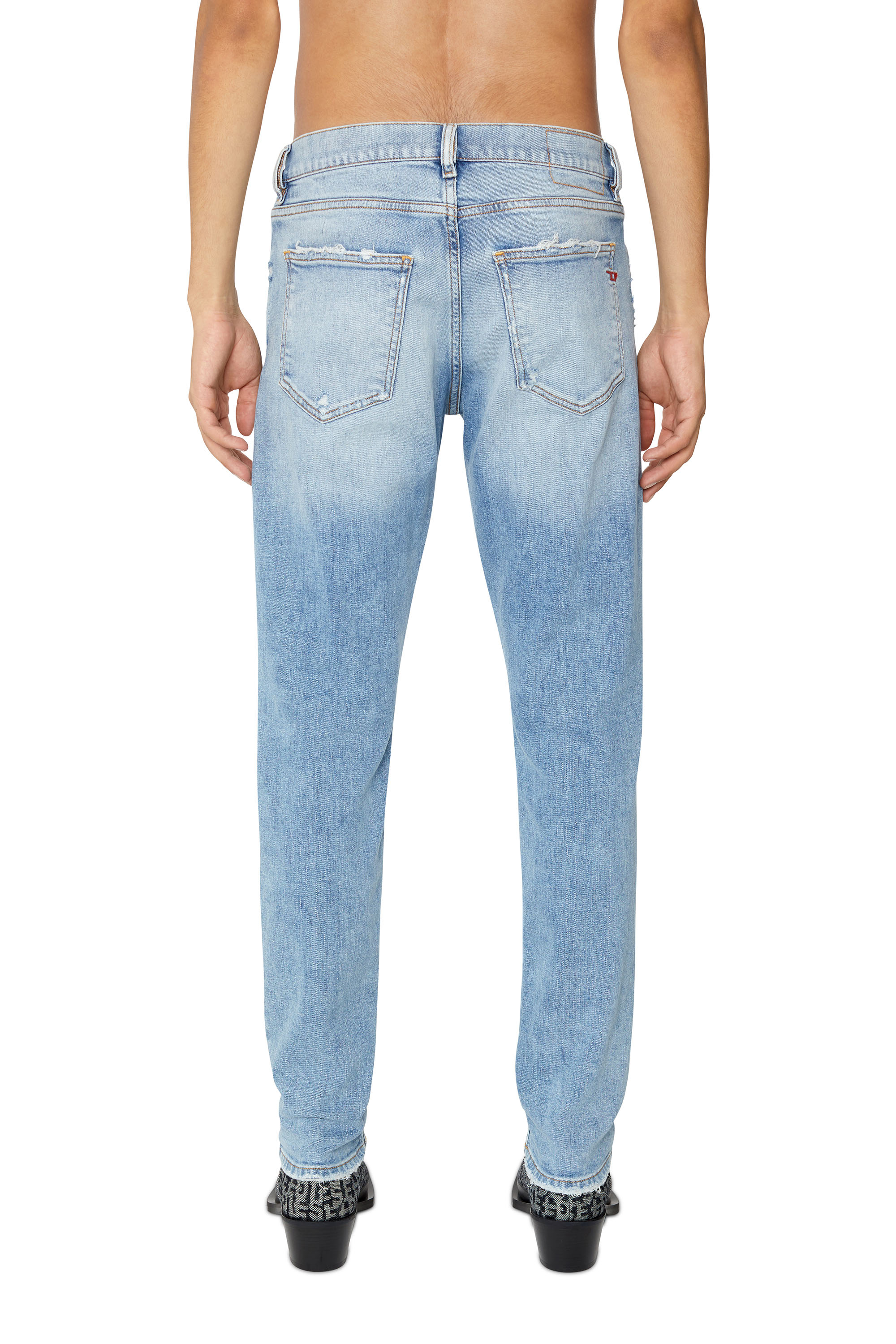 Diesel - 2019 D-Strukt 09E67 Slim Jeans, Light Blue - Image 2