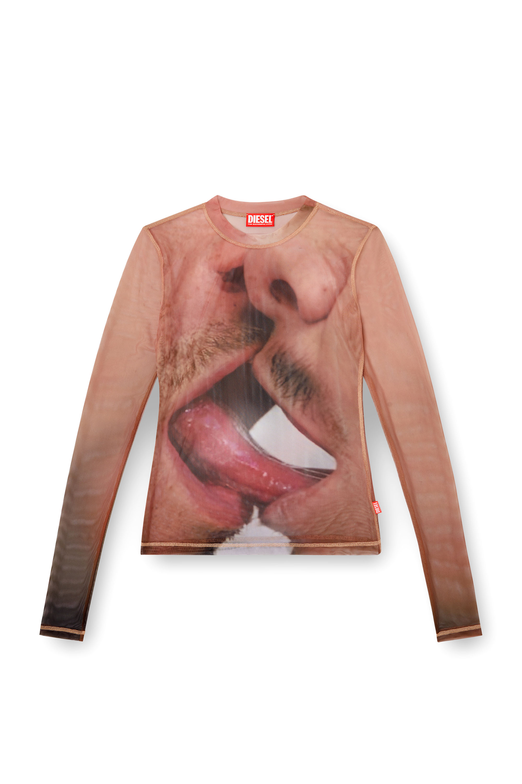 Diesel - PR-T-SIELAR-TOM25-1, Unisex's Long-sleeve top in printed technical mesh in Pink - 3