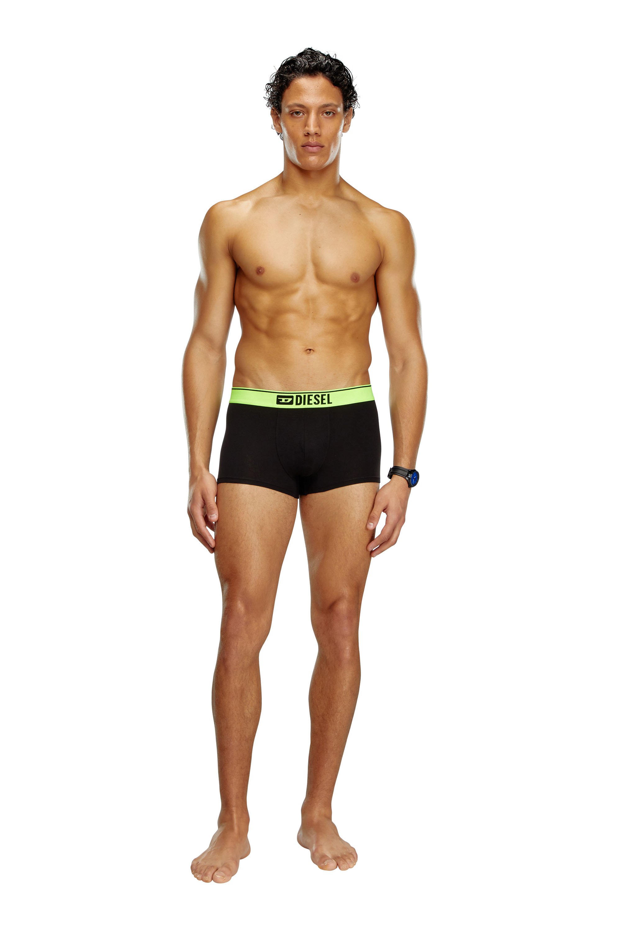 Diesel - UMBX-DAMIENTHREEPACK, Man's Three-pack boxer briefs with pop-colour waist in Black/Yellow - 4