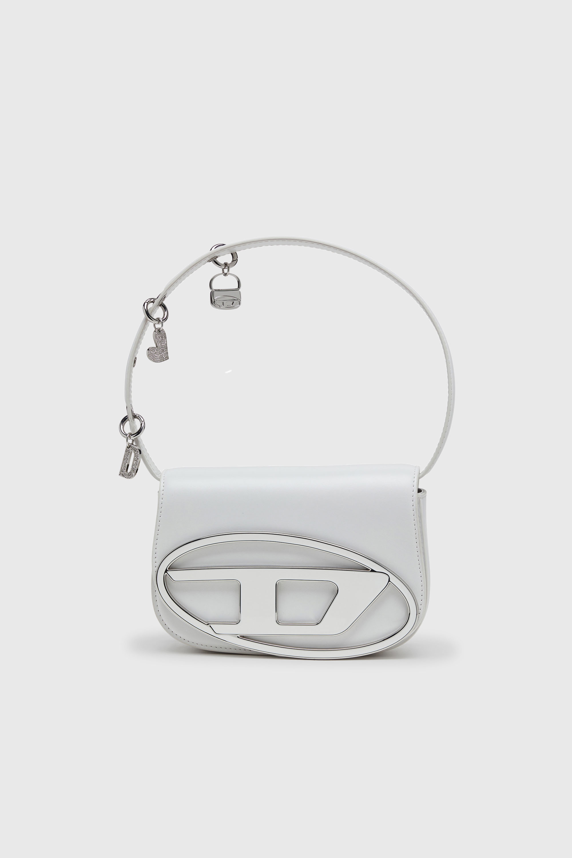 Diesel - 1DR, Woman's 1DR -Iconic shoulder bag in leather with handle charms in White - 2