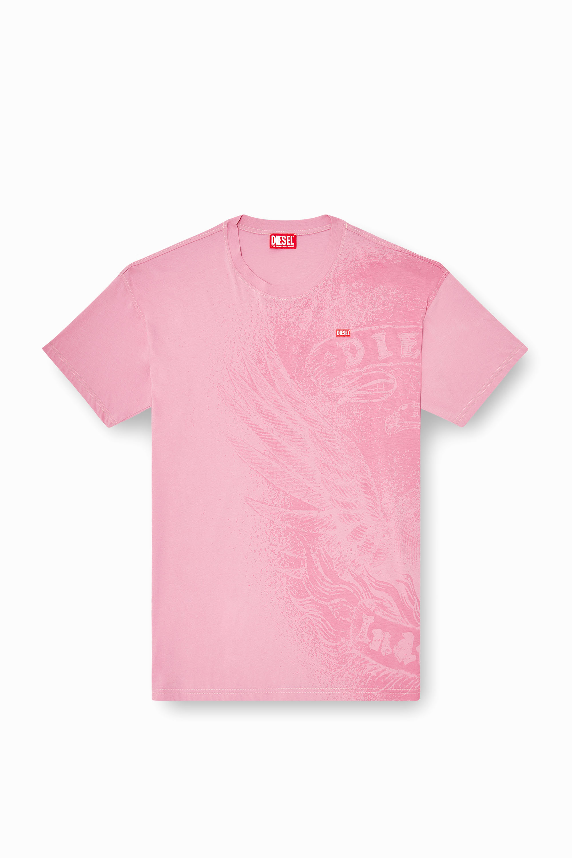 Diesel - T-BOXT-AA3, Man's Relaxed T-shirt with pigment prints in Pink - 3