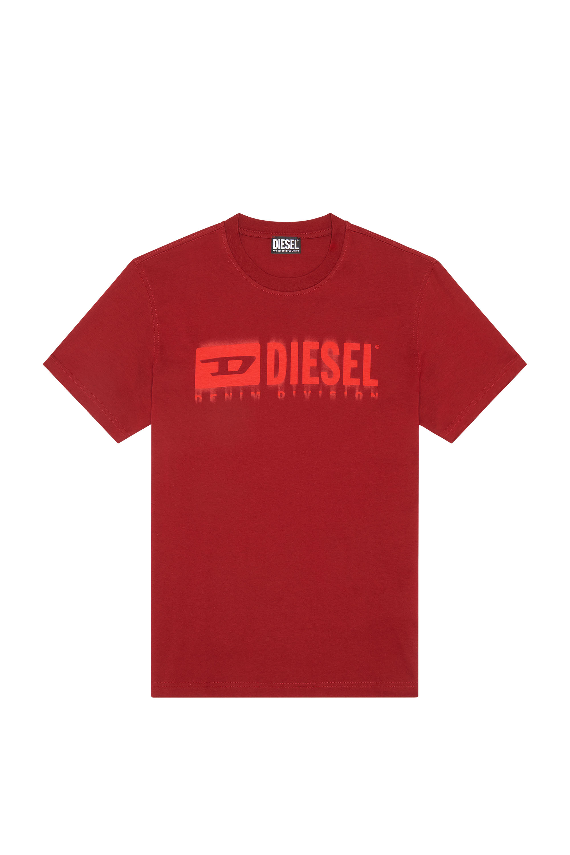 Diesel - T-DIEGOR-L6, Man T-shirt with smudged logo print in Red - Image 3