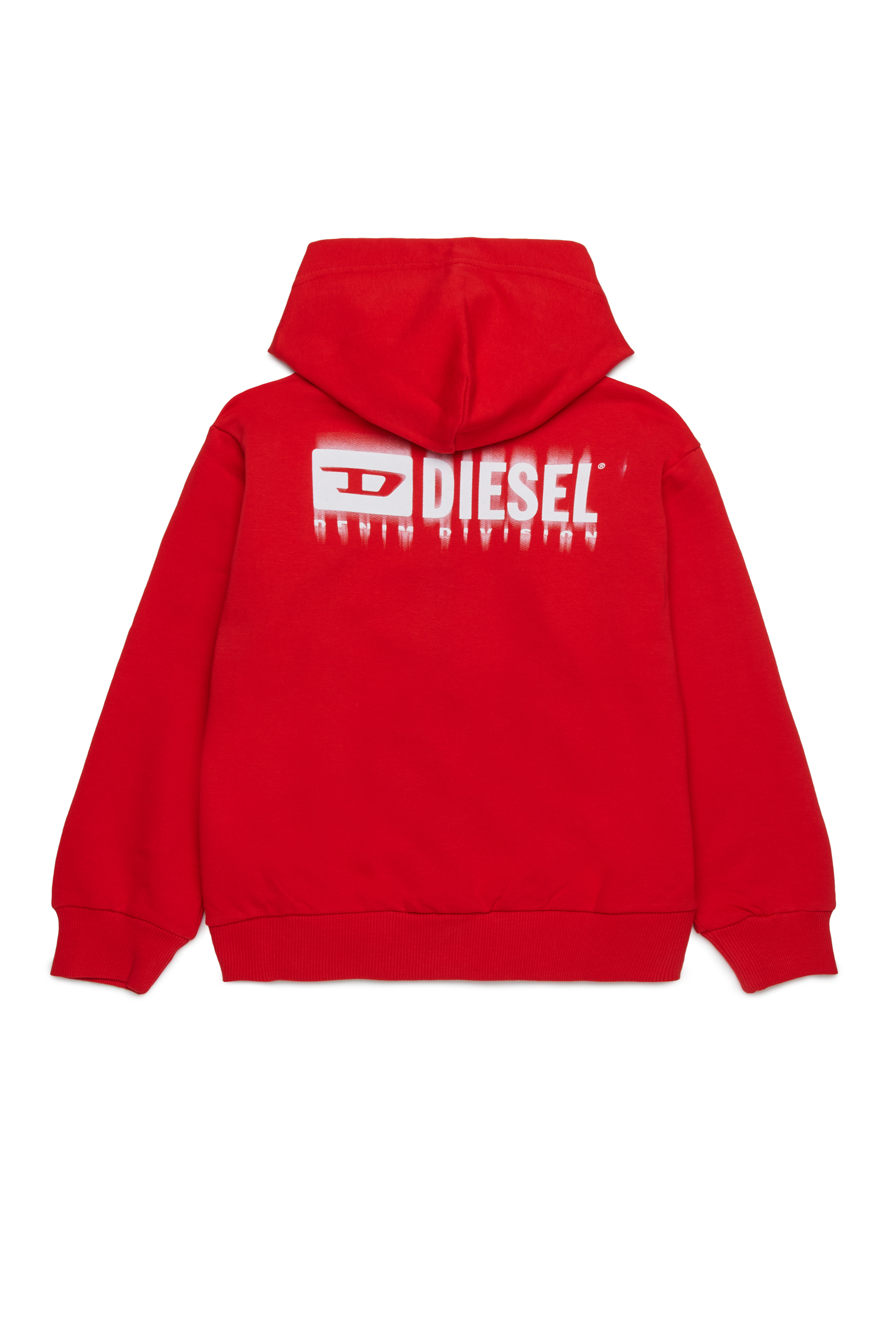 Diesel - SVOUGZIP OVER, Man's Zip-up hoodie with smudged logo in Red - 2