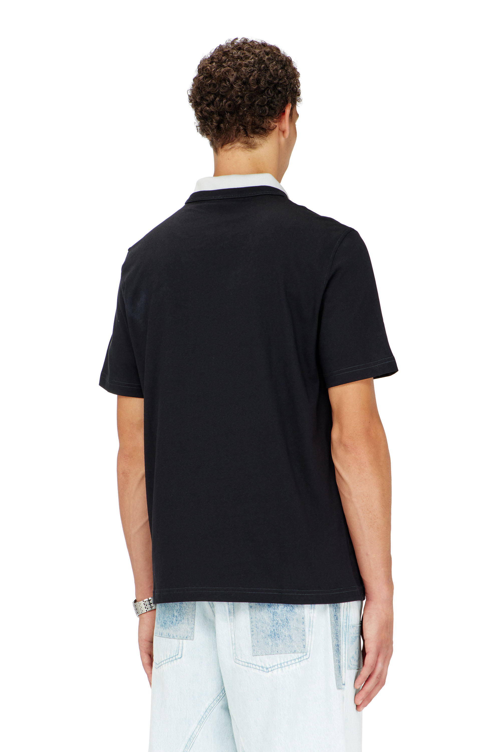 Diesel - T-ADJUST-Q6, Man's T-shirt with crumpled-effect logo in Black - 4