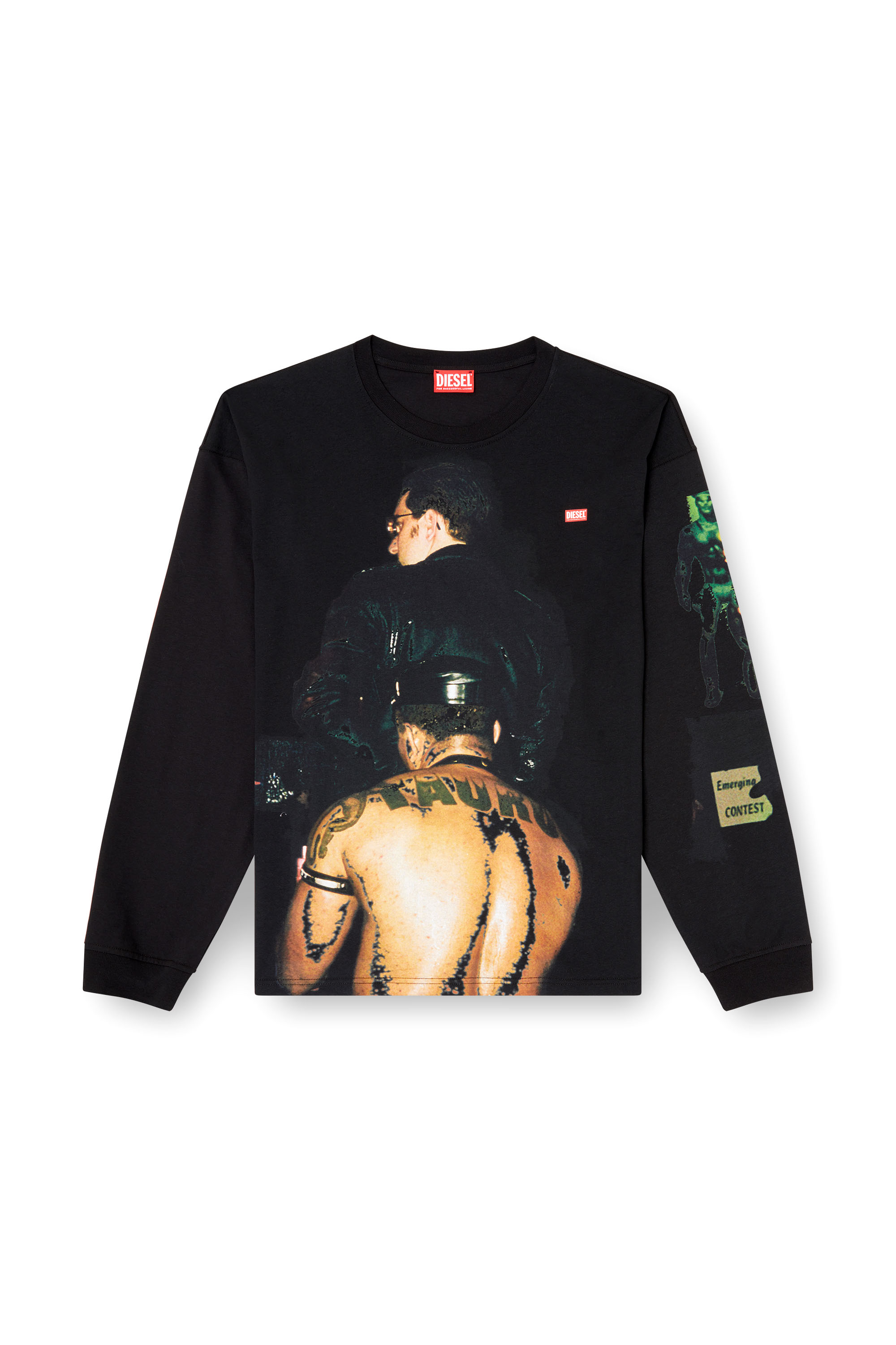 Diesel - PR-T-BOXT-LS-TOM25-1, Unisex's Long-sleeve T-shirt with graphic print in Black - 3