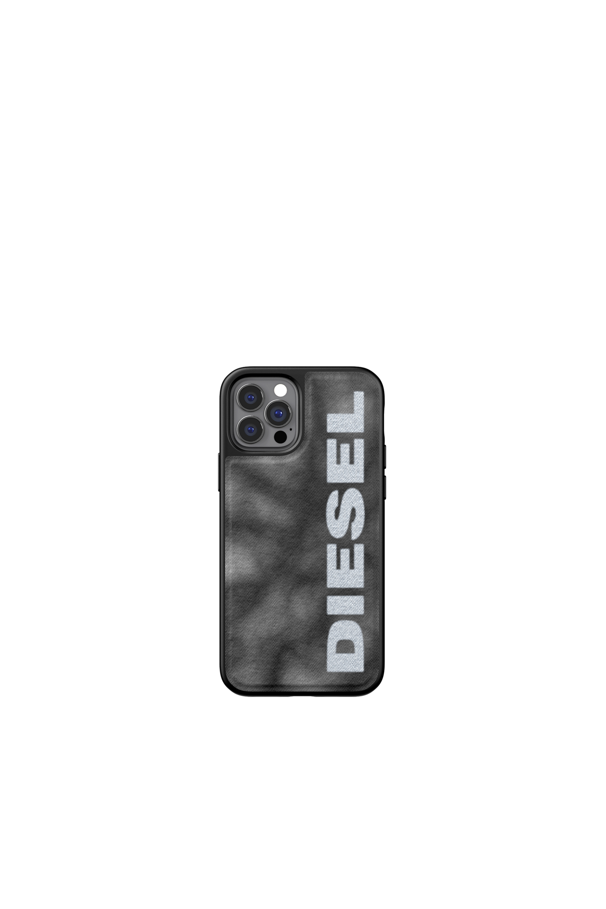 Diesel - 44297   STANDARD CASES, Unisex's Moulded case bleached denim for iPhone 12 / 12 Pro in Black/Grey - 2
