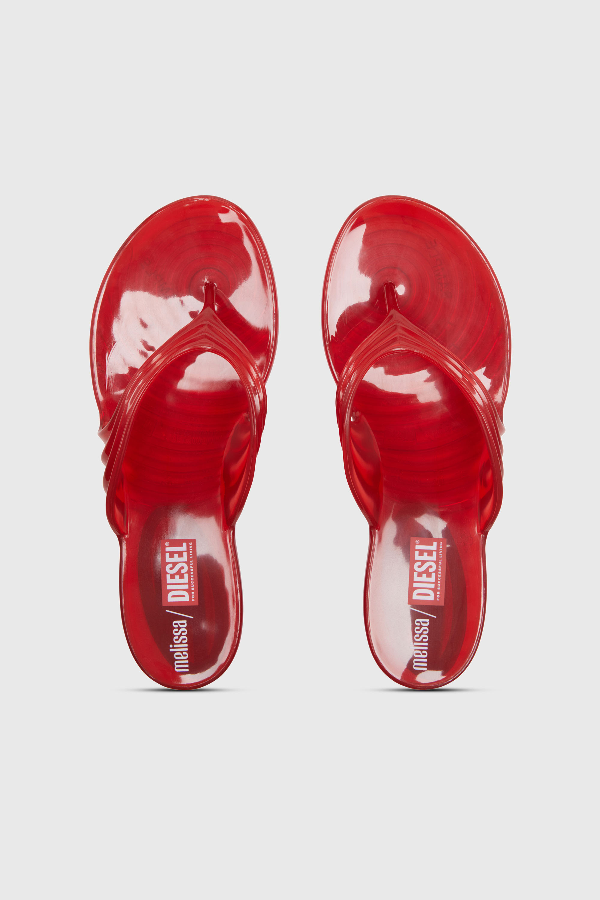Diesel - MELISSA QUANTUM THONG, Woman's Sculptural flip-flops in Melflex&reg; in Red - 4