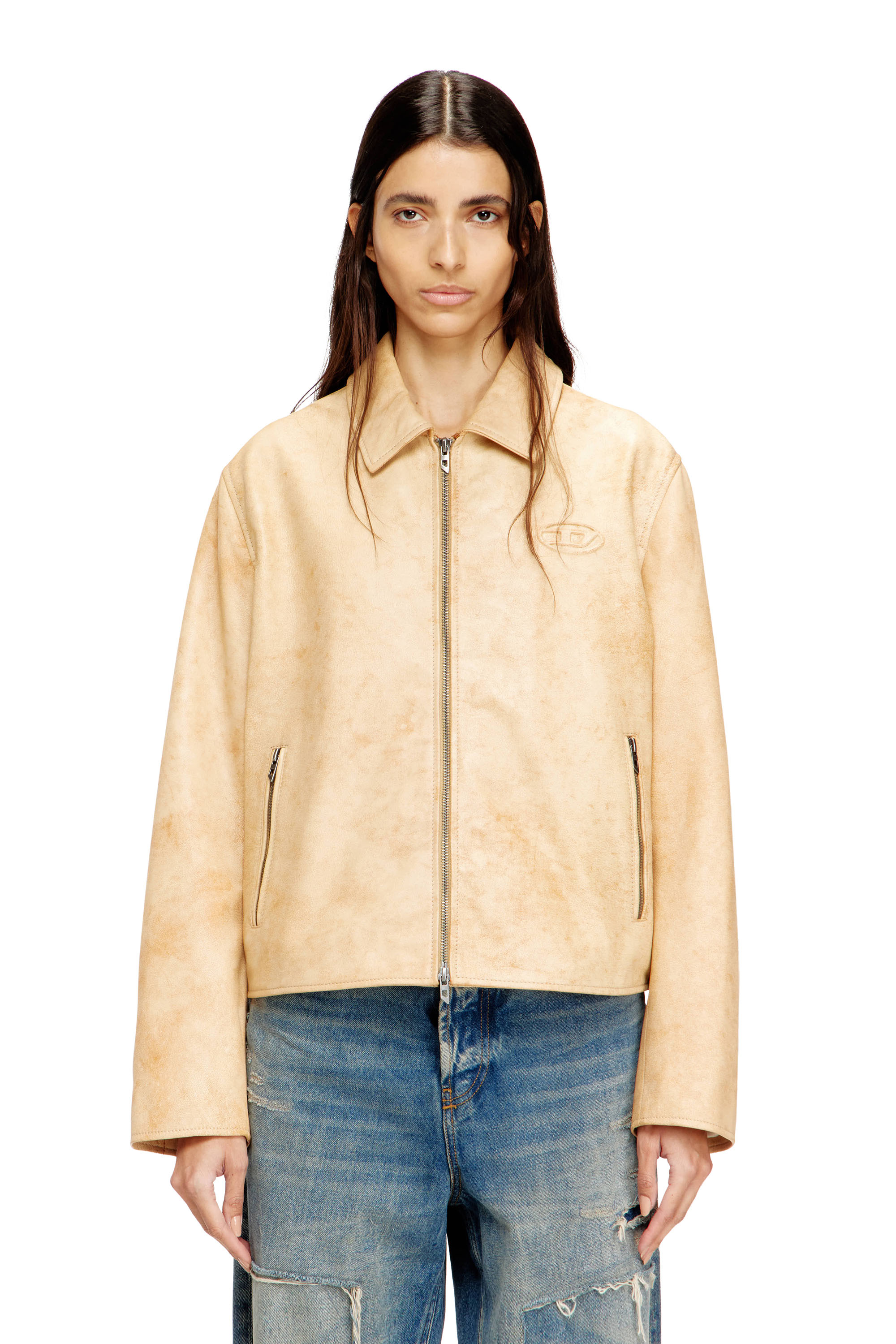 Diesel - L-AMAR-A-FEM-S1, Woman's Coach jacket in treated leather in null - 1