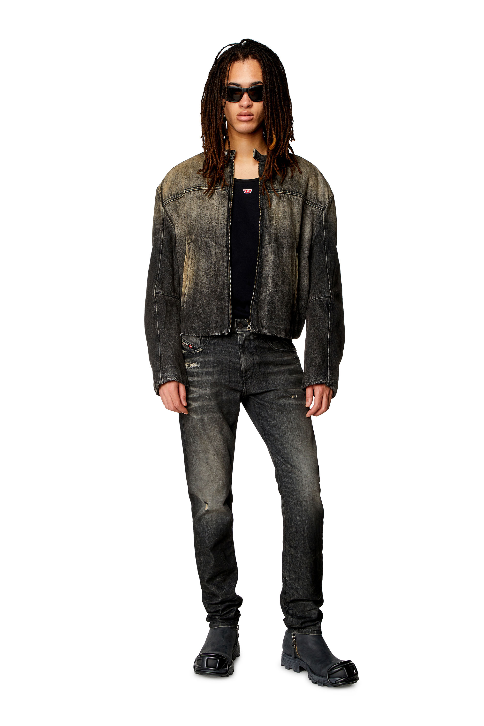 Diesel - Slim Jeans 2019 D-Strukt 09H51, Black/Dark grey - Image 4