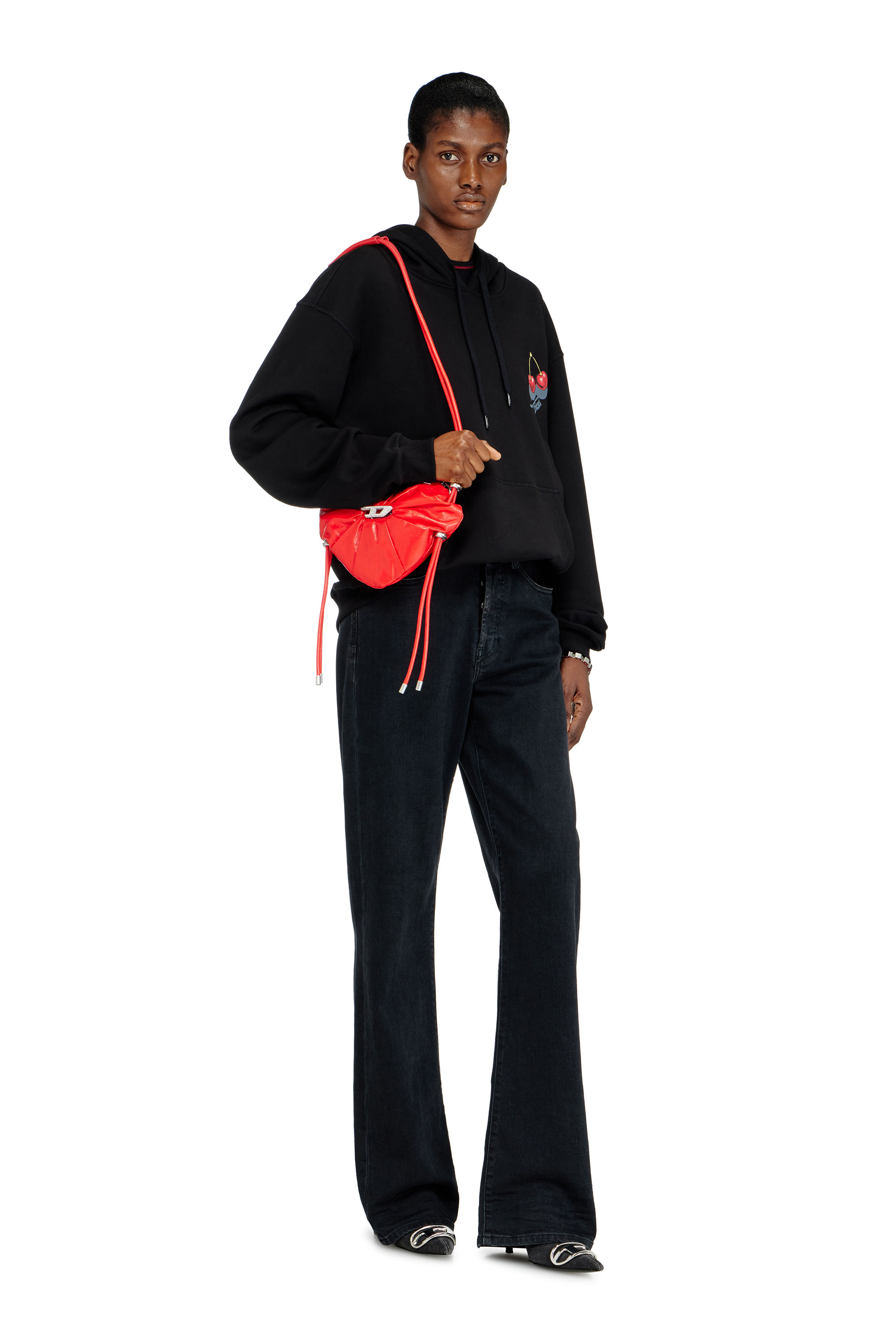 Diesel - SCRUNCH-D HEART, Woman's Scrunch-D-Heart shoulder bag in scrunched leather in Red - 3