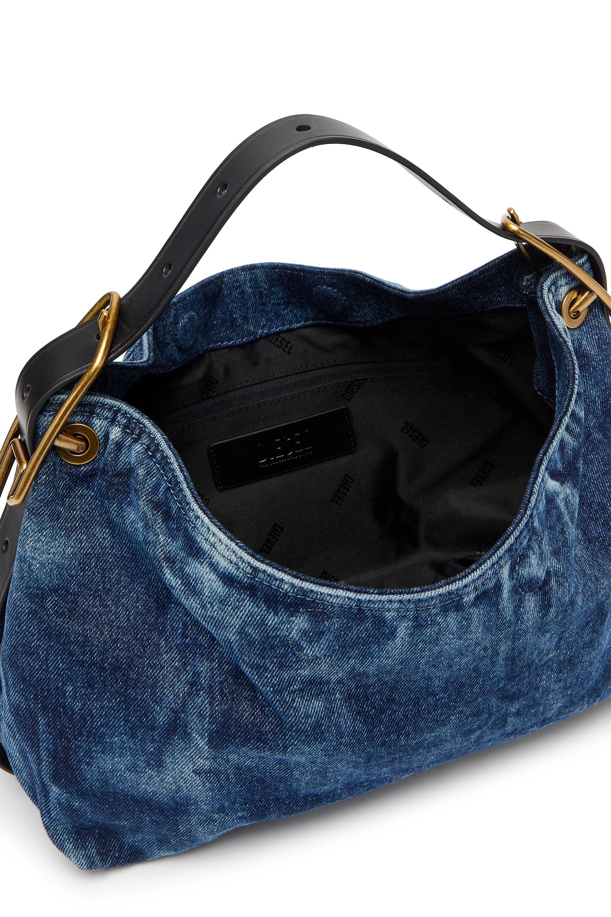 Diesel - D-LINE SHOULDER, Woman's D-Line-Denim shoulder bag in Medium blue - 4