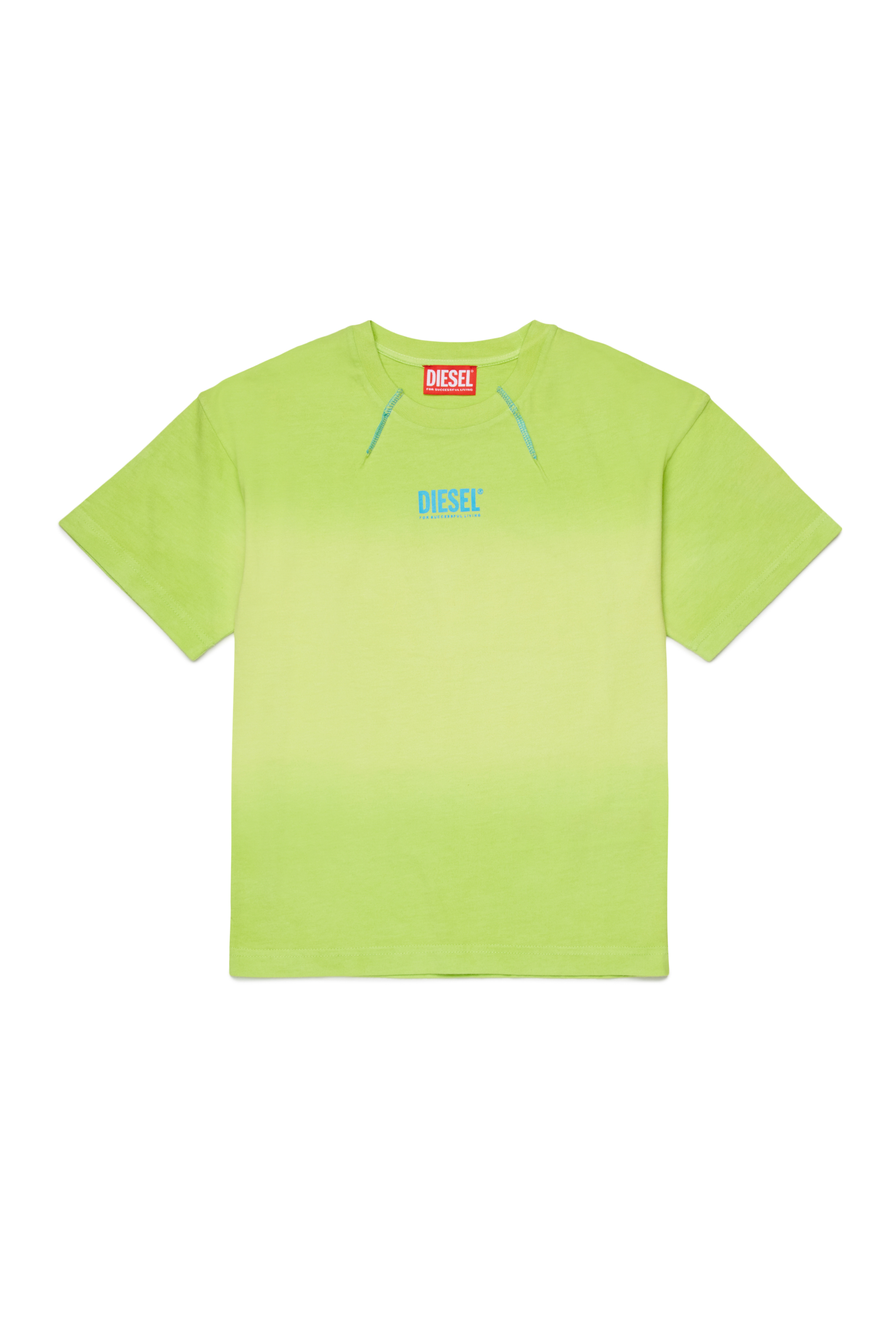 Diesel - TSHADE OVER, Man's Cotton T-shirt with ombre wash in Green - 1