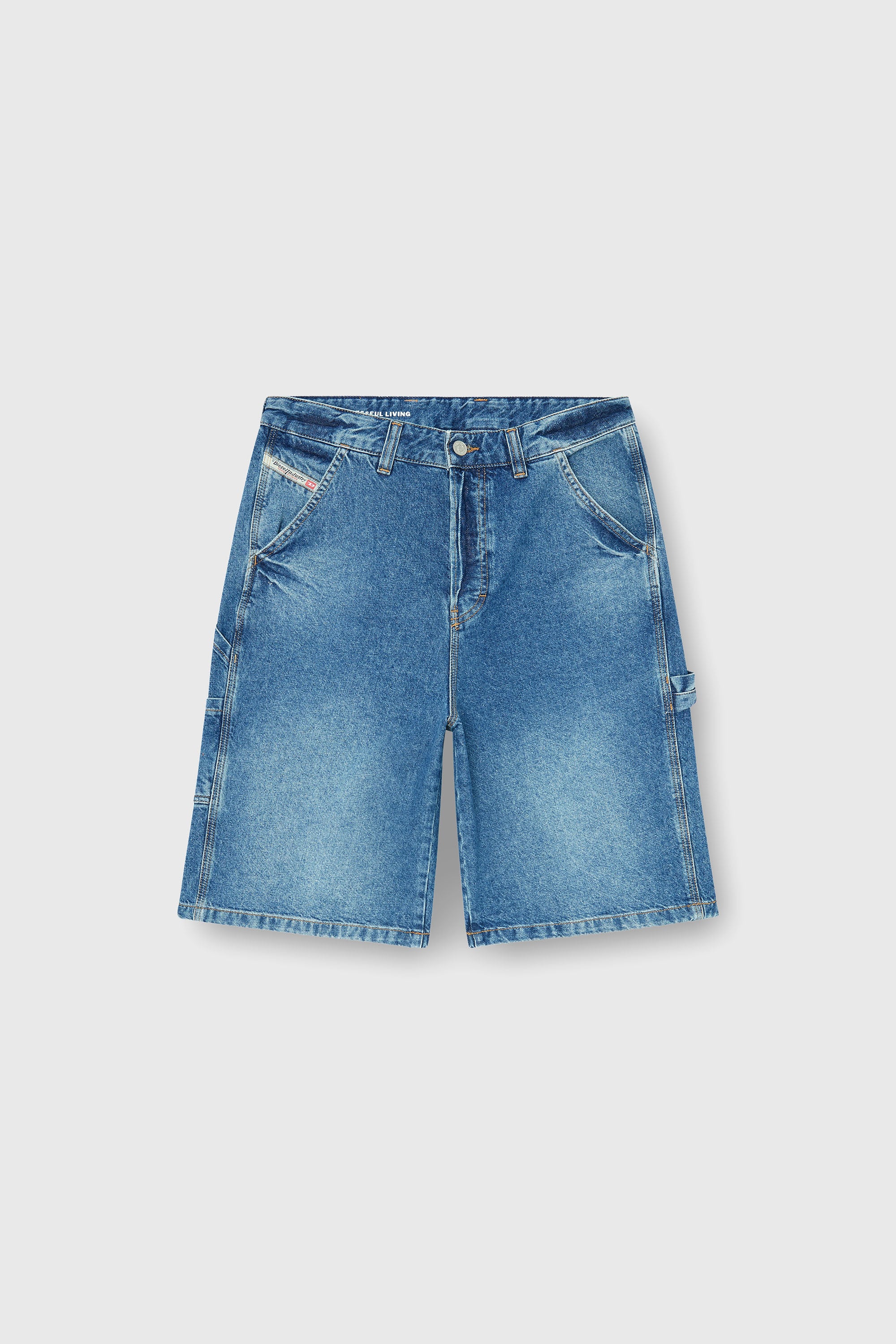 Diesel - D-LIVERY-W-SHORT, Man's Utility-style denim shorts in Medium blue - 2