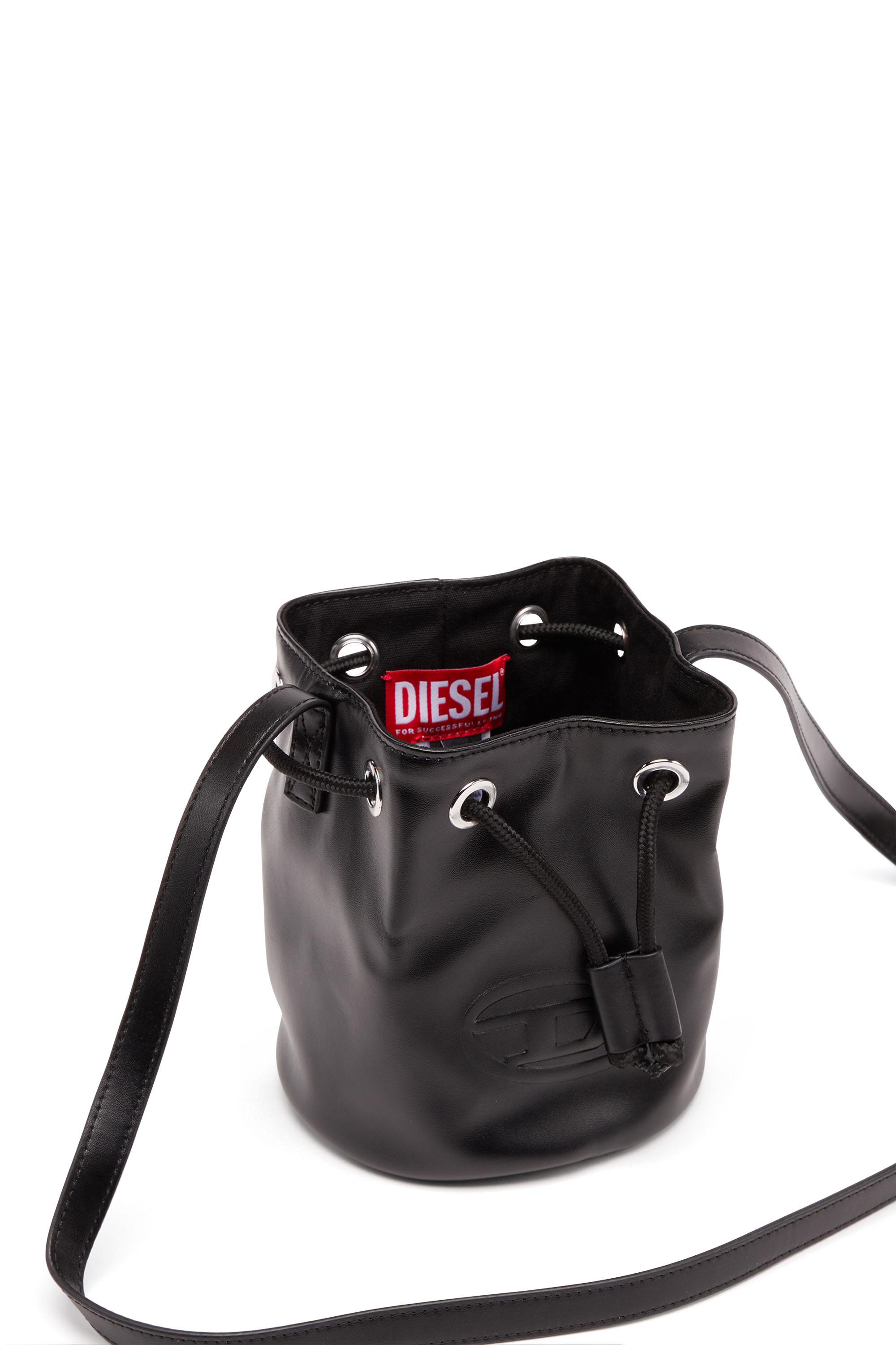 Diesel - WELLTY, Woman Bucket bag in coated fabric in Black - Image 4