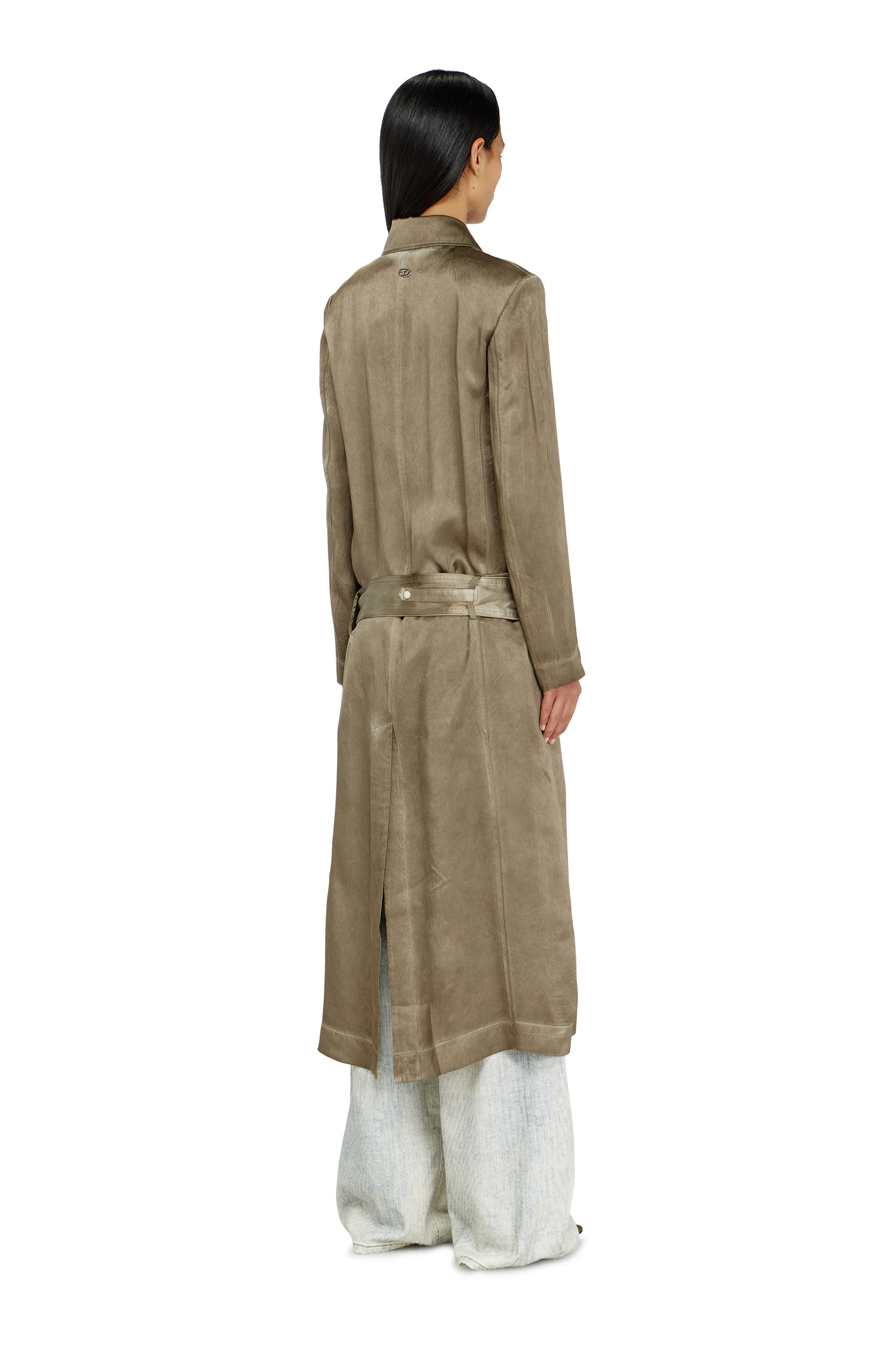 Diesel - G-LADES, Woman's Trench coat in wrinkled satin in null - 4