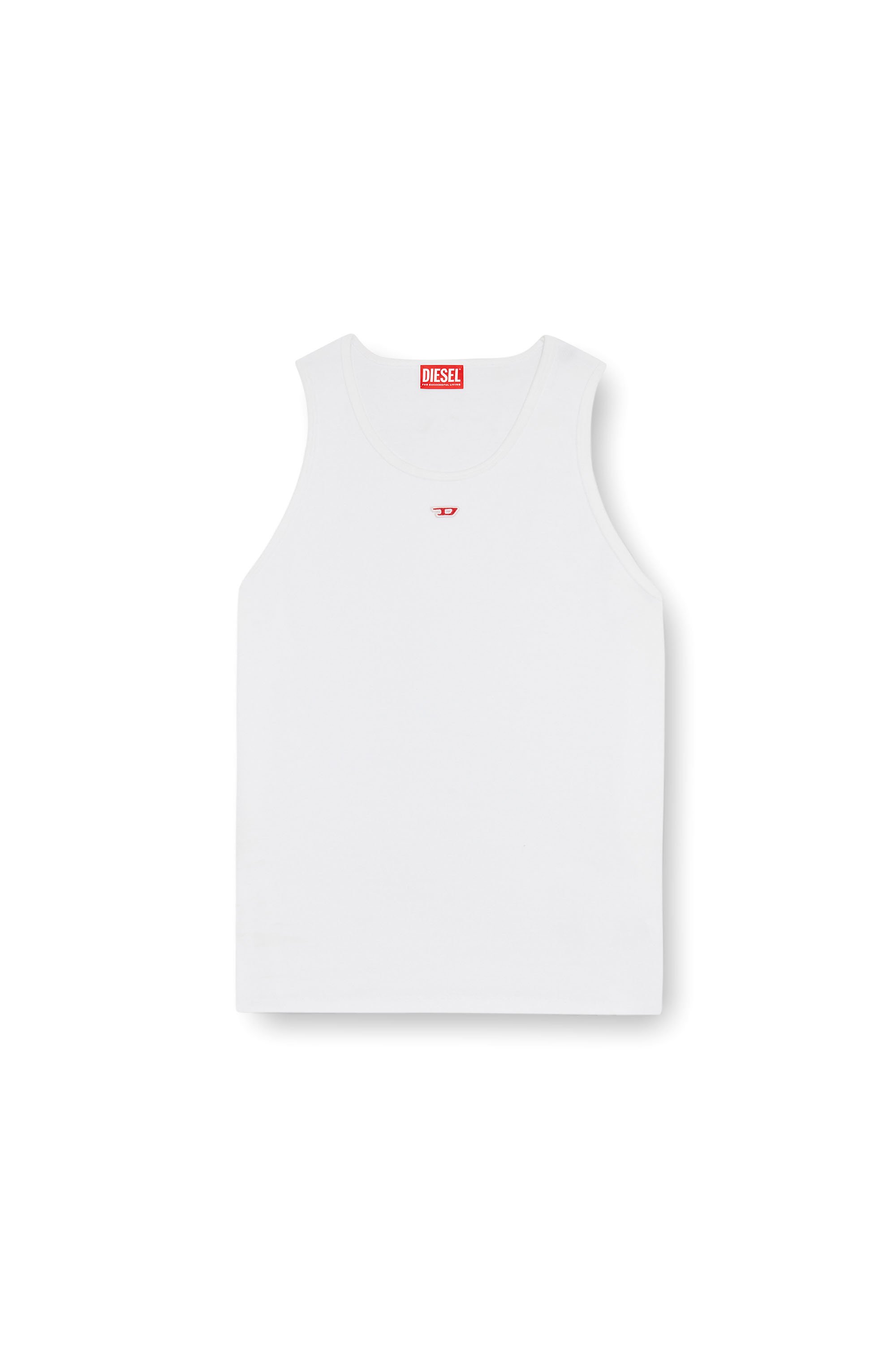 Diesel - T-LIFTY-D, Man Tank top with mini D logo patch in White - Image 3