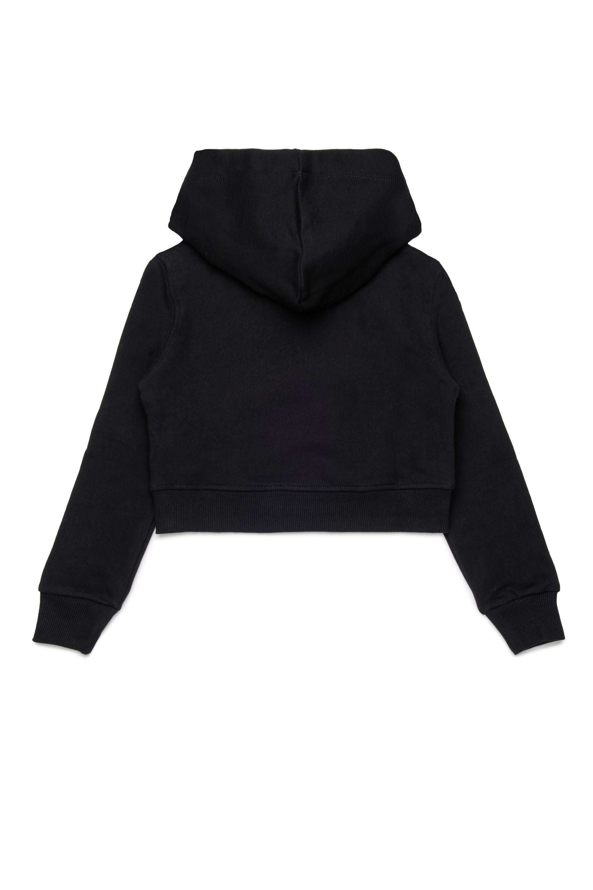 Diesel - SCUOREHOOD, Woman's Cropped hoodie with heart logo in Black - 2