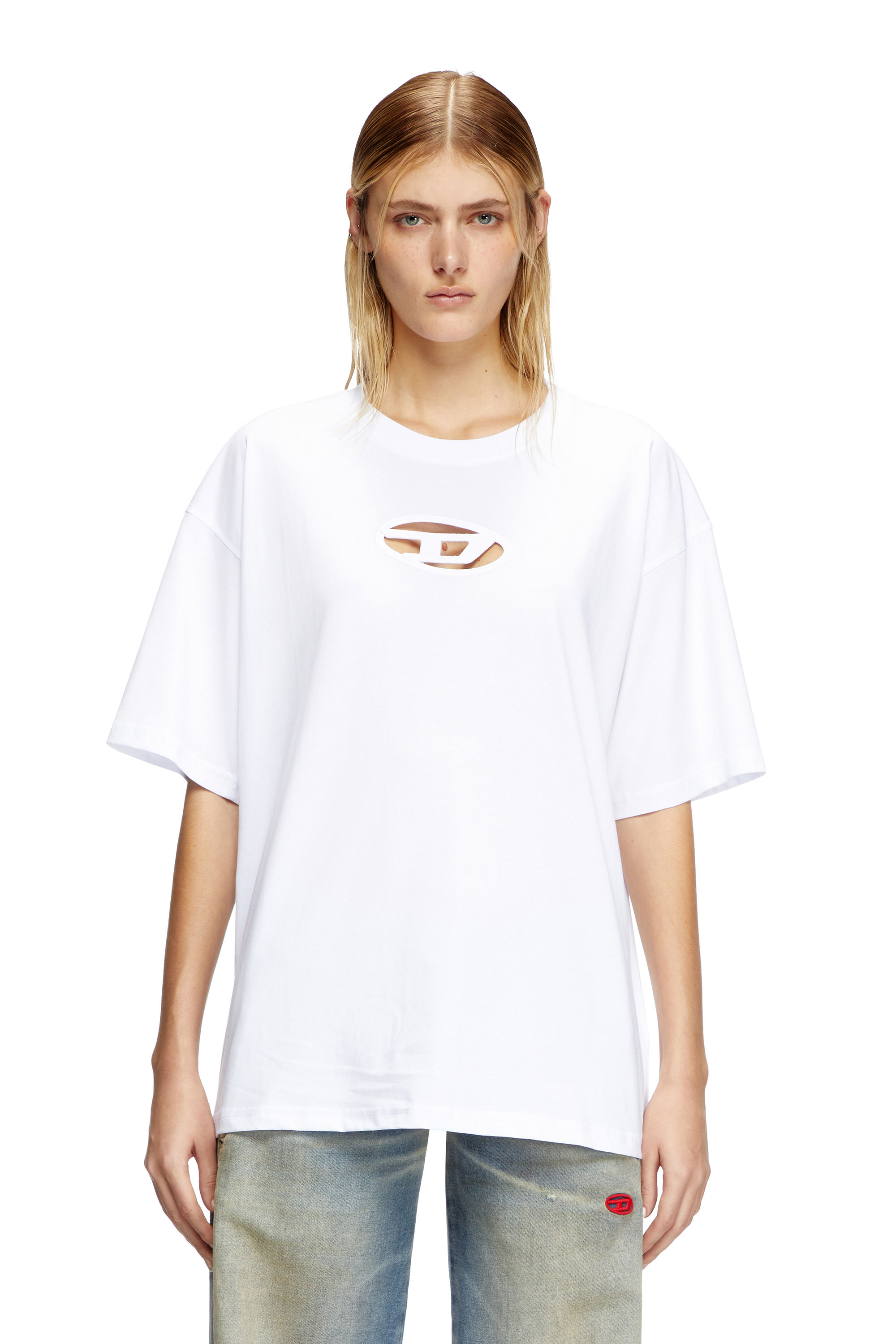 Diesel - T-BOXT-OD, Unisex's T-shirt with embroidered Oval D in White - 1