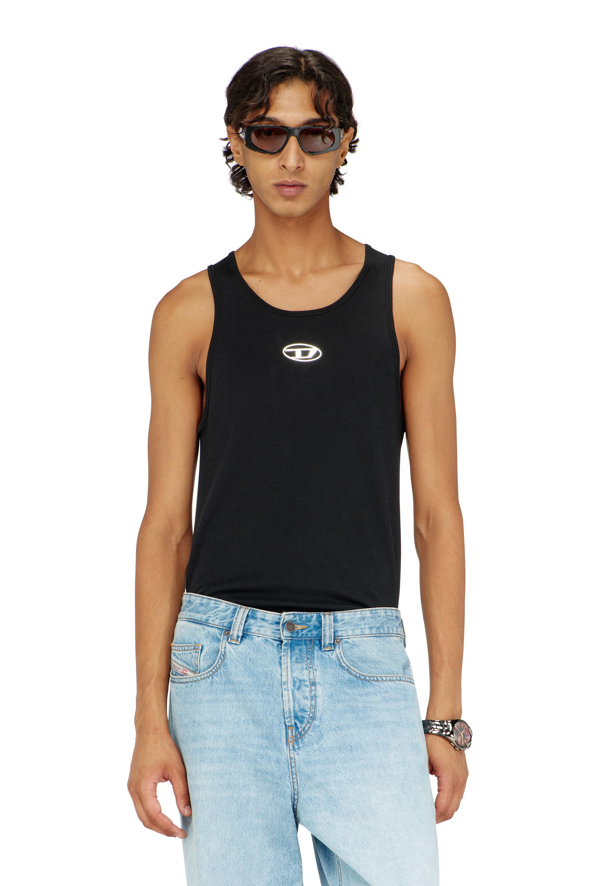 Diesel - T-LIFTY-IOD, Man's Cotton tank top with logo in Black - 1