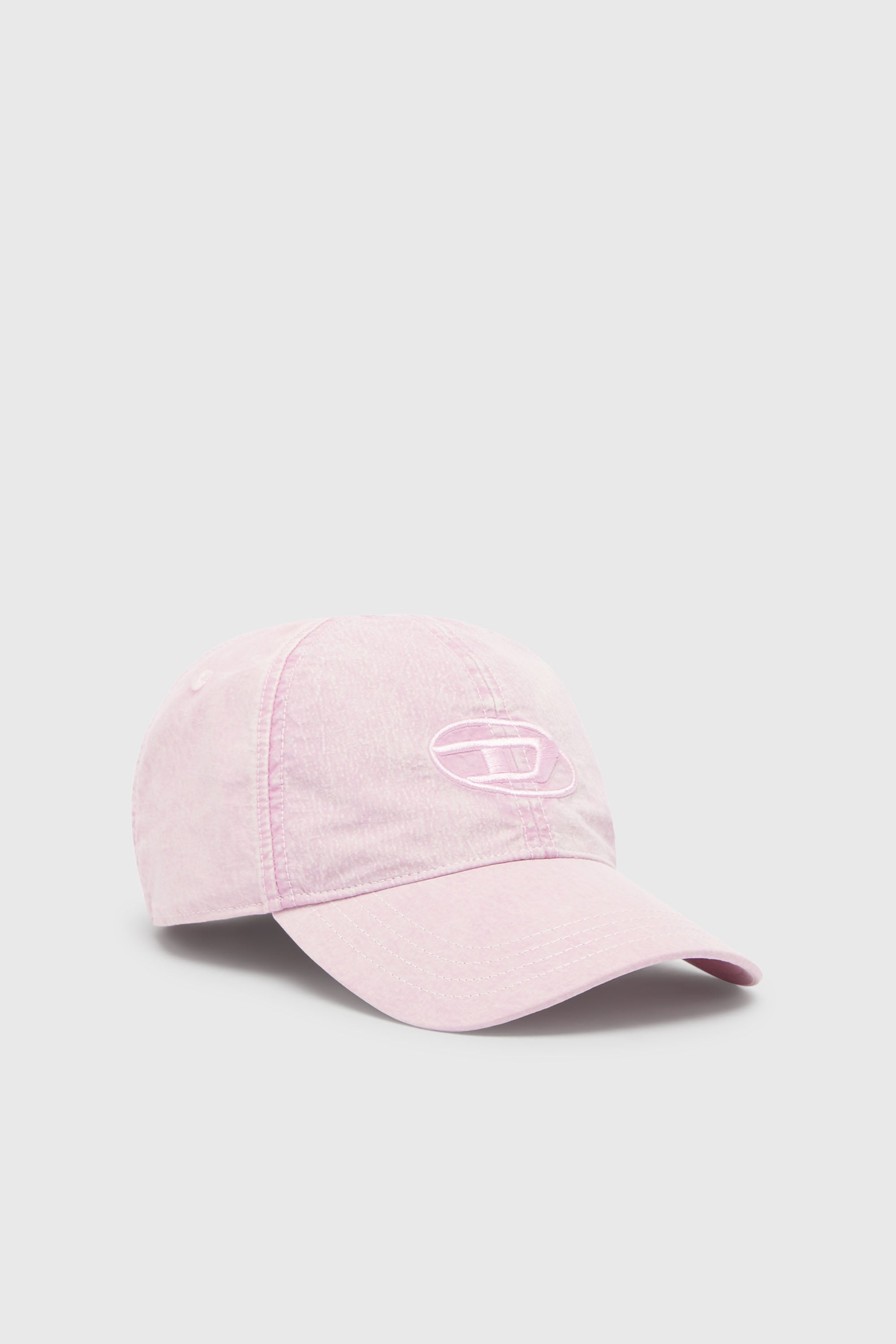 Diesel - C-NYLOFF, Man's Baseball cap with embroidered Oval D in Pink - 1