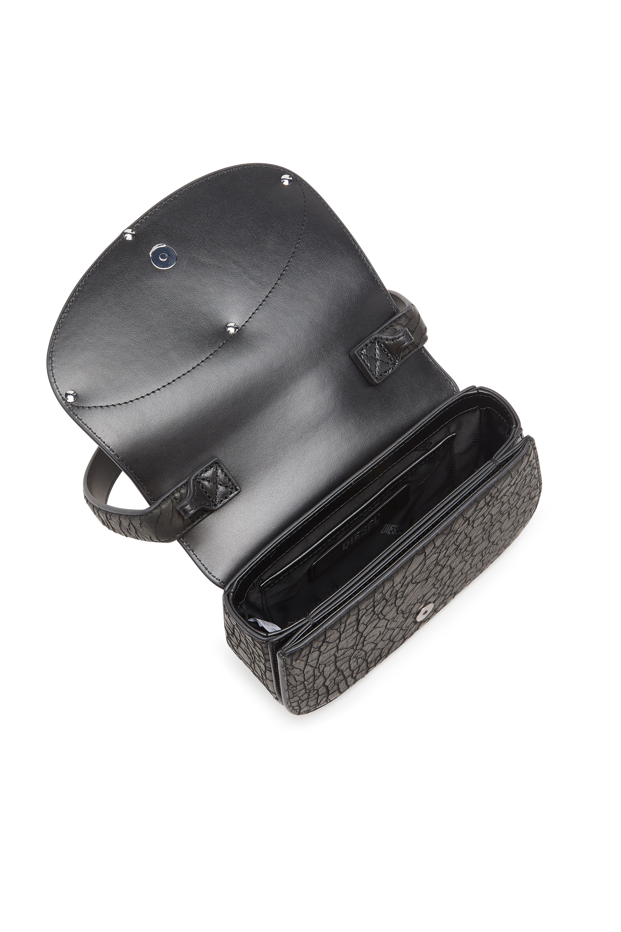 Diesel - 1DR, Woman's 1DR-Iconic shoulder bag in arid leather in Black - 4