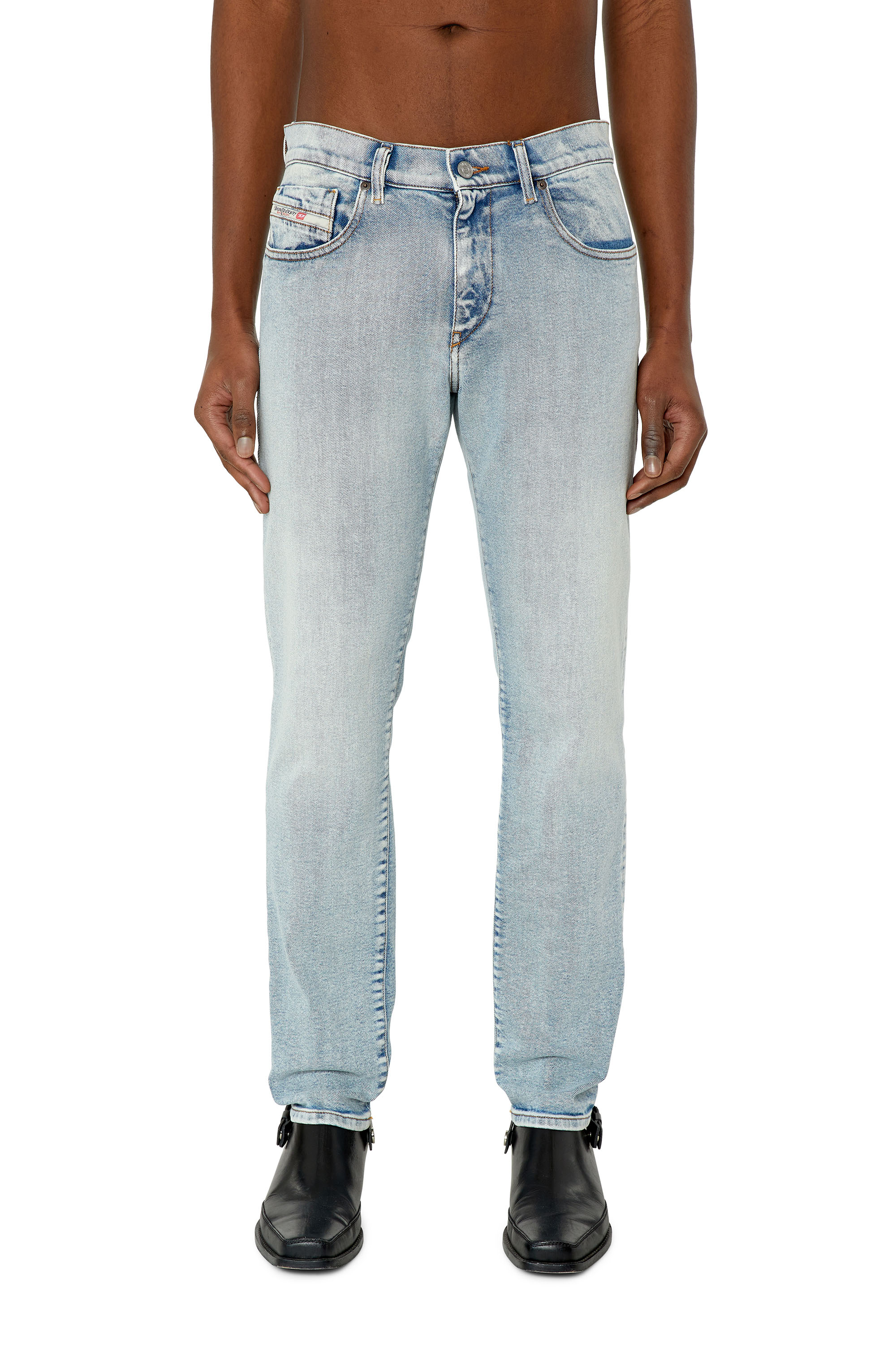 Diesel - 2019 D-Strukt 9C08L Slim Jeans, Light Blue - Image 1