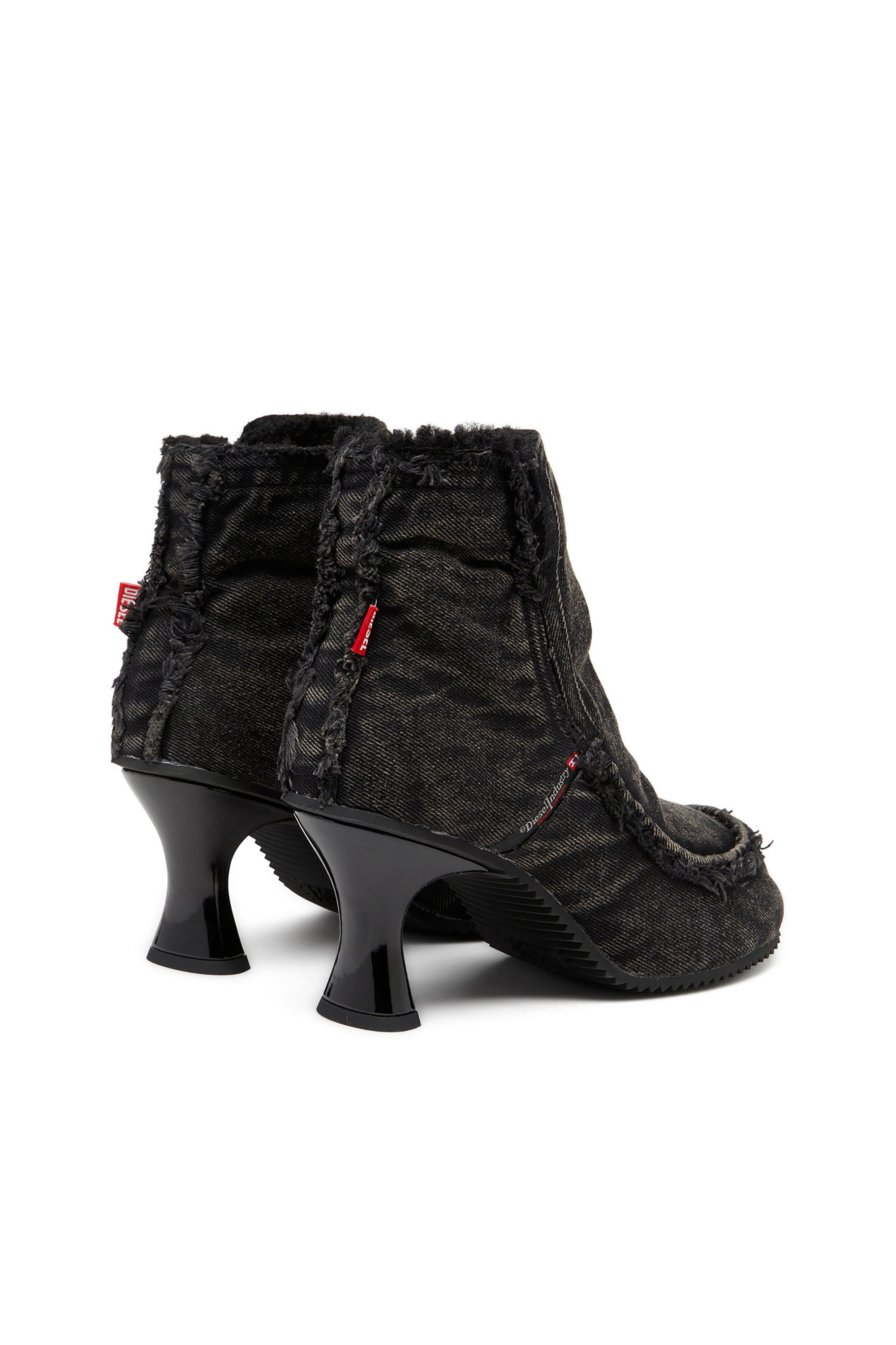 Diesel - D-WOODSTOCK HEEL AB, Woman's D-Woodstock - Denim boots with heel in Black - 4