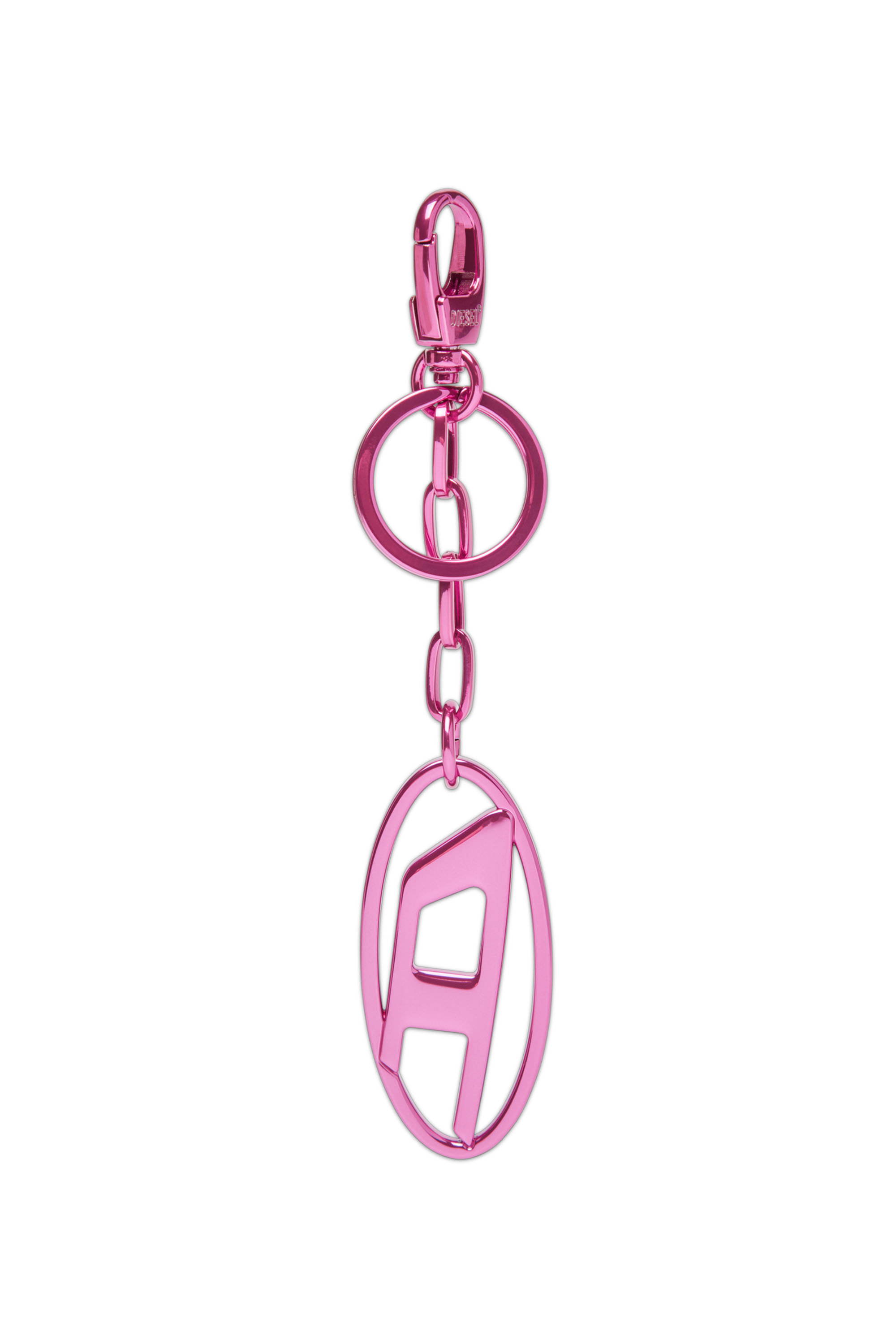 Diesel - HOLY-C, Woman Metal keyring with logo plaque in Pink - Image 1