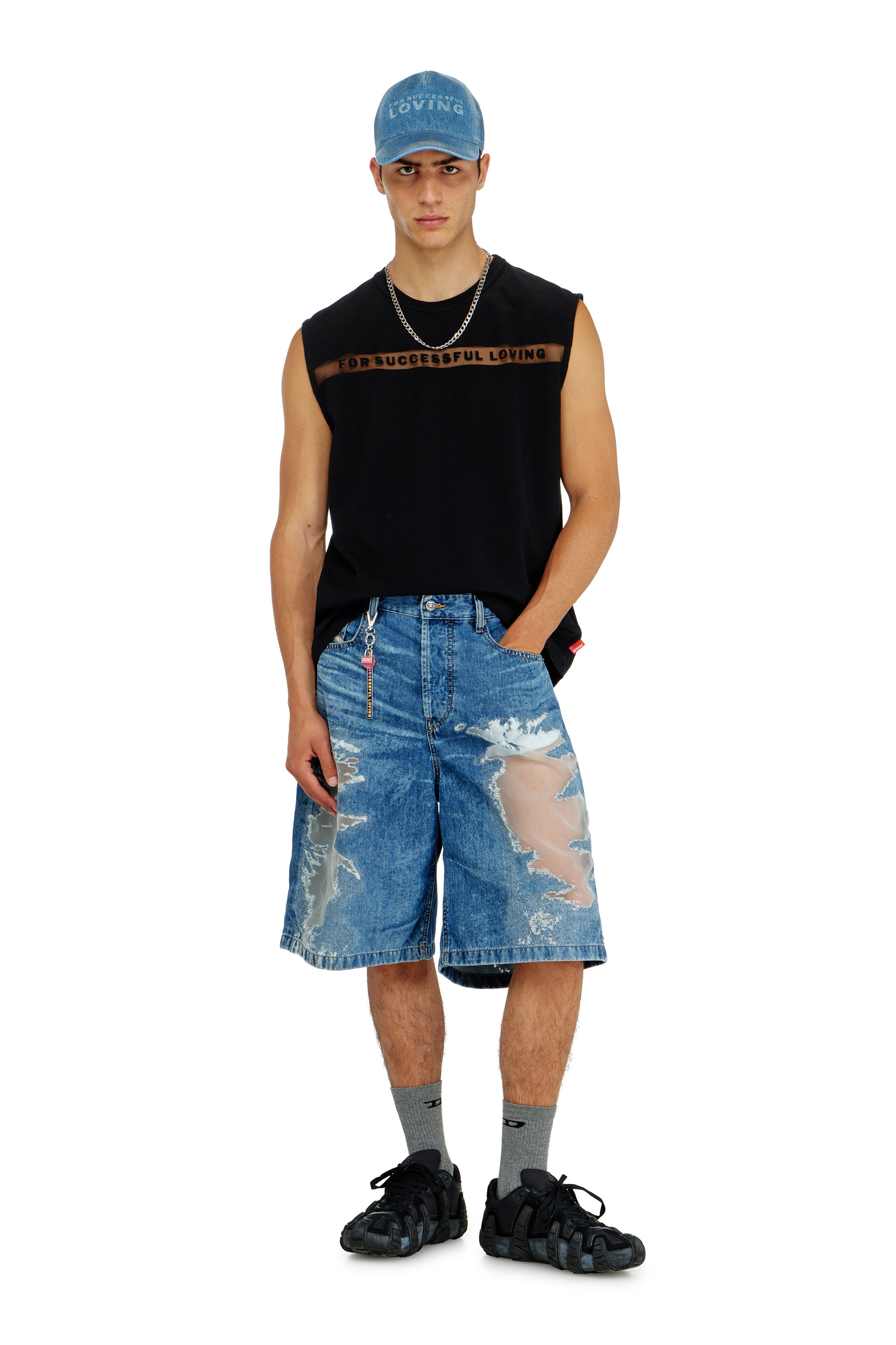 Diesel - PR-T-NORM-BISC-MATI-R, Unisex's Tank top with For Successful Loving logo in Black - 1